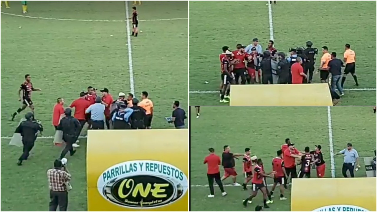 Partido de segunda división en Honduras termina en tremendo zafarrancho