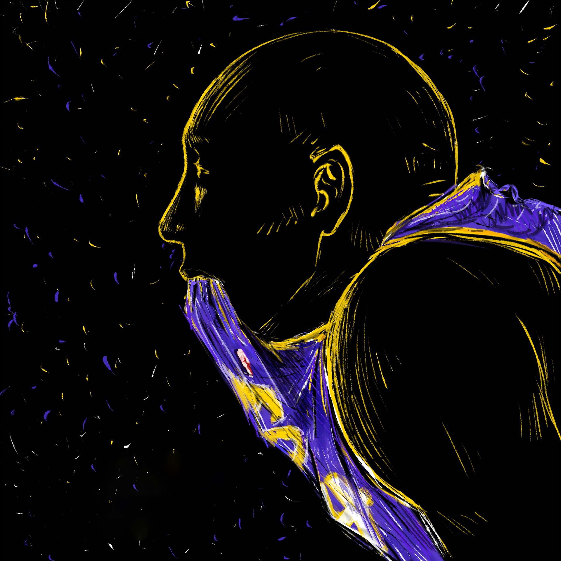 Dessin de Kobe Bryant par ???? Cdd20 de Pixabay - CC0<br>