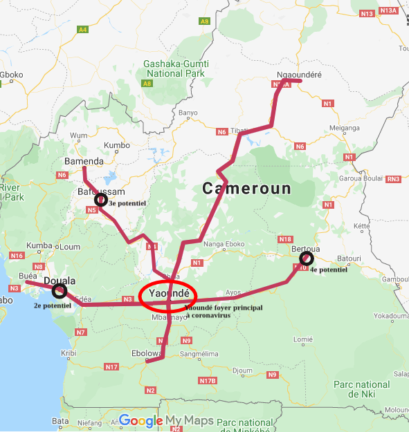 Route Coronavirus. Yaoundé principale foyer à coronavirus contaminant d