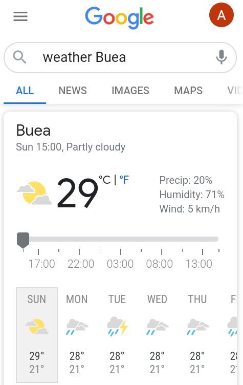 Google Weather search tip