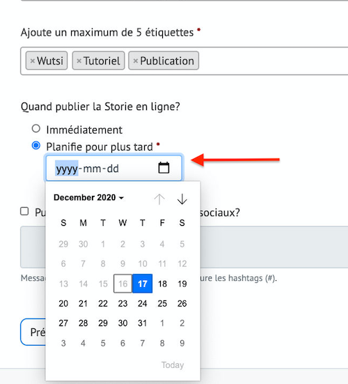 Planification la publication d