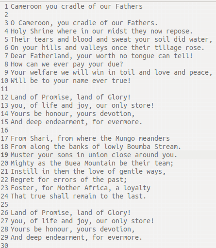 National anthem english version