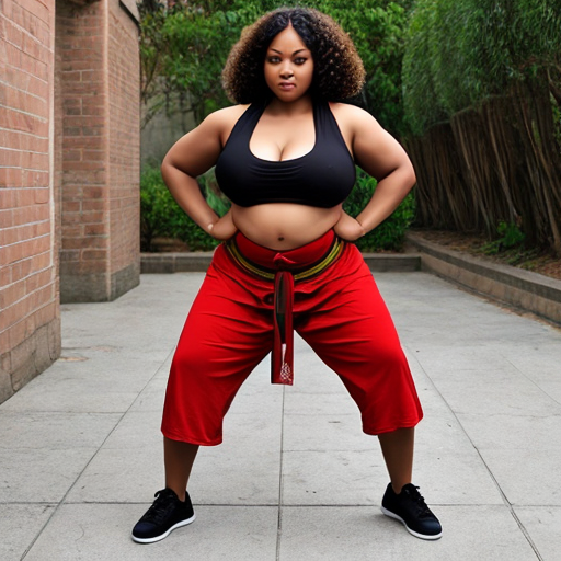 Bonus: Kung-Fu curvy black woman