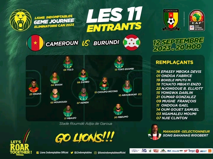 Le 11 entrant contre le Burundi.