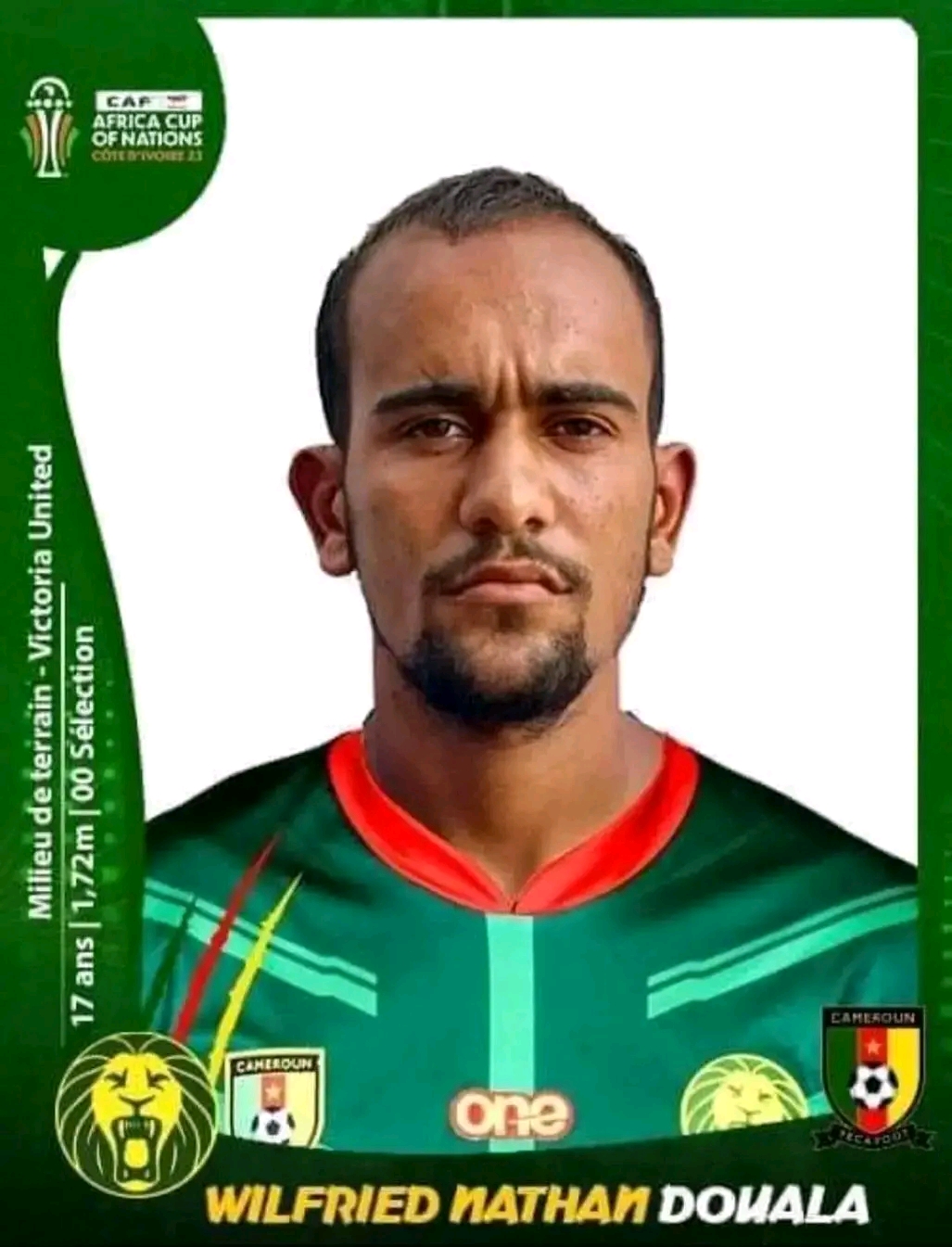 Le jeune milieu de terrain, Nathan Douala (17 ans)&nbsp;