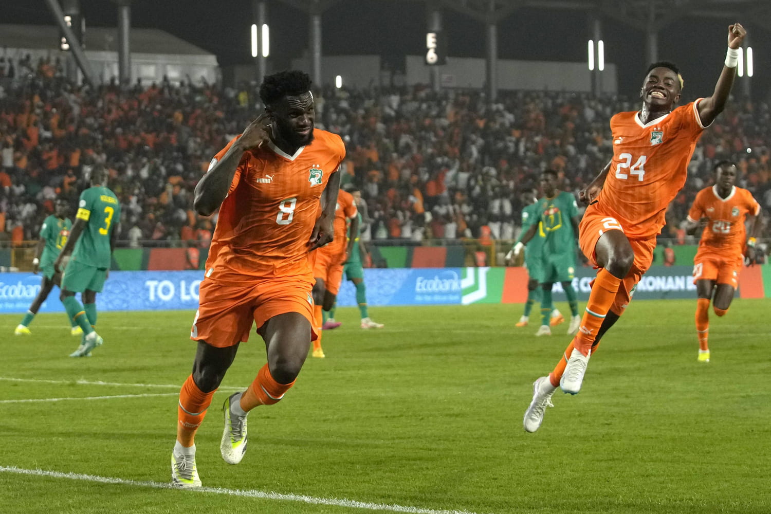 Franck kessié après avoir égalisé face au Sénégal // image reprise sous autorisation.&nbsp;