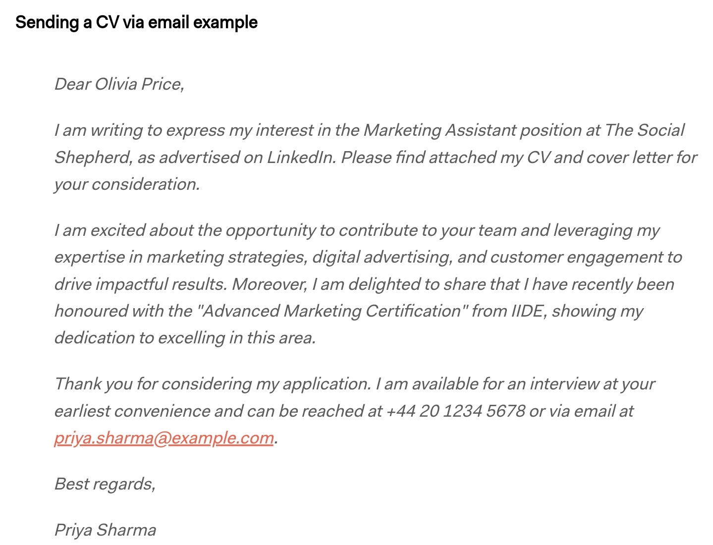 Credit 📸: CV Maker UK