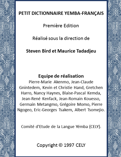 Petit Dictionnaire Yémba-Français