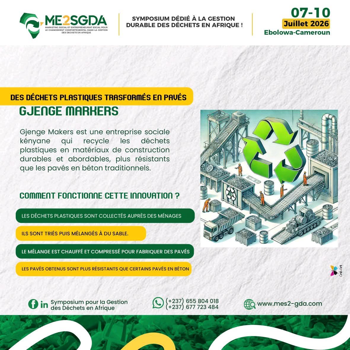 Les déchets plastiques sont recyclés en pavé au Kenya. Crédit : Symposium international sur la gestion des déchets en Afrique&nbsp;