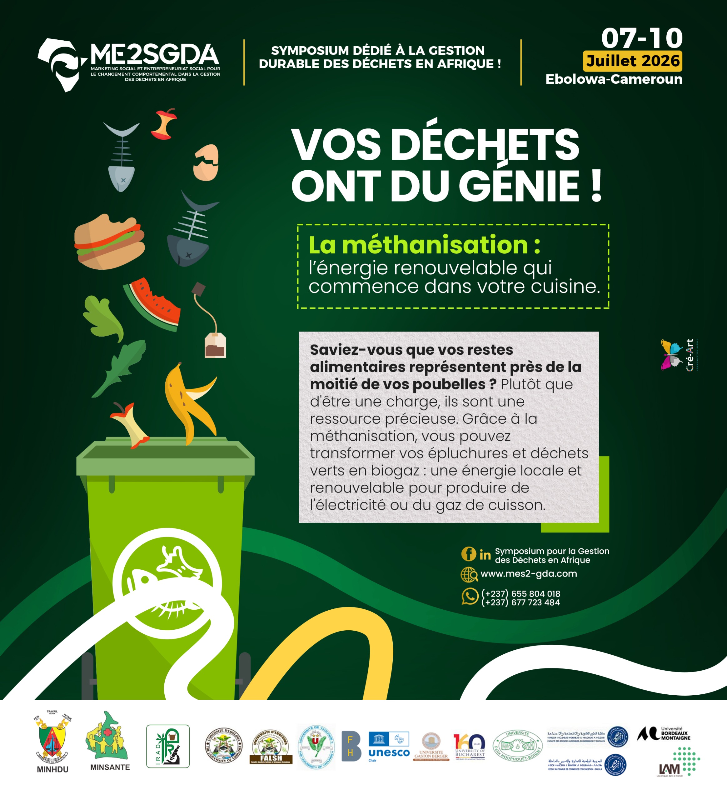 Les déchets organiques peuvent servir à produire du gaz domestique. Crédit : Symposium international sur la gestion des déchets en Afrique