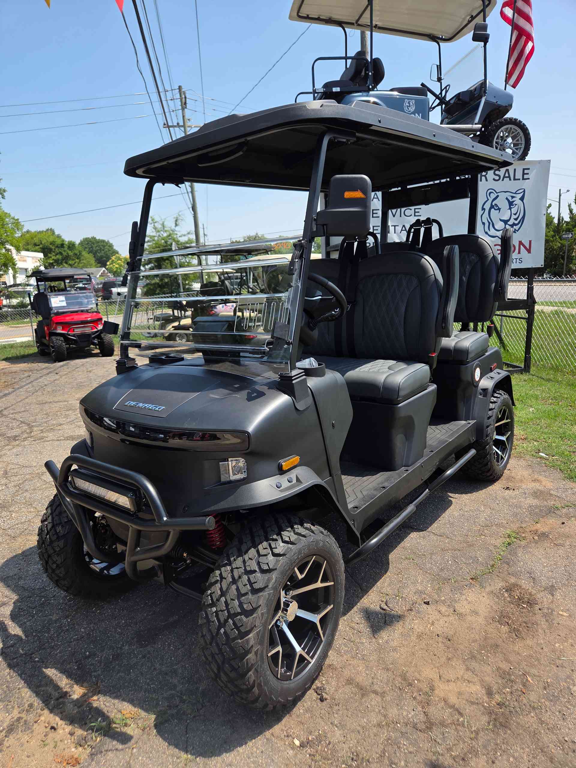 2026 Denago Rover XL Matte Black golf cart for sale in Raleigh, NC — July 4th Golf Cart Sales Event