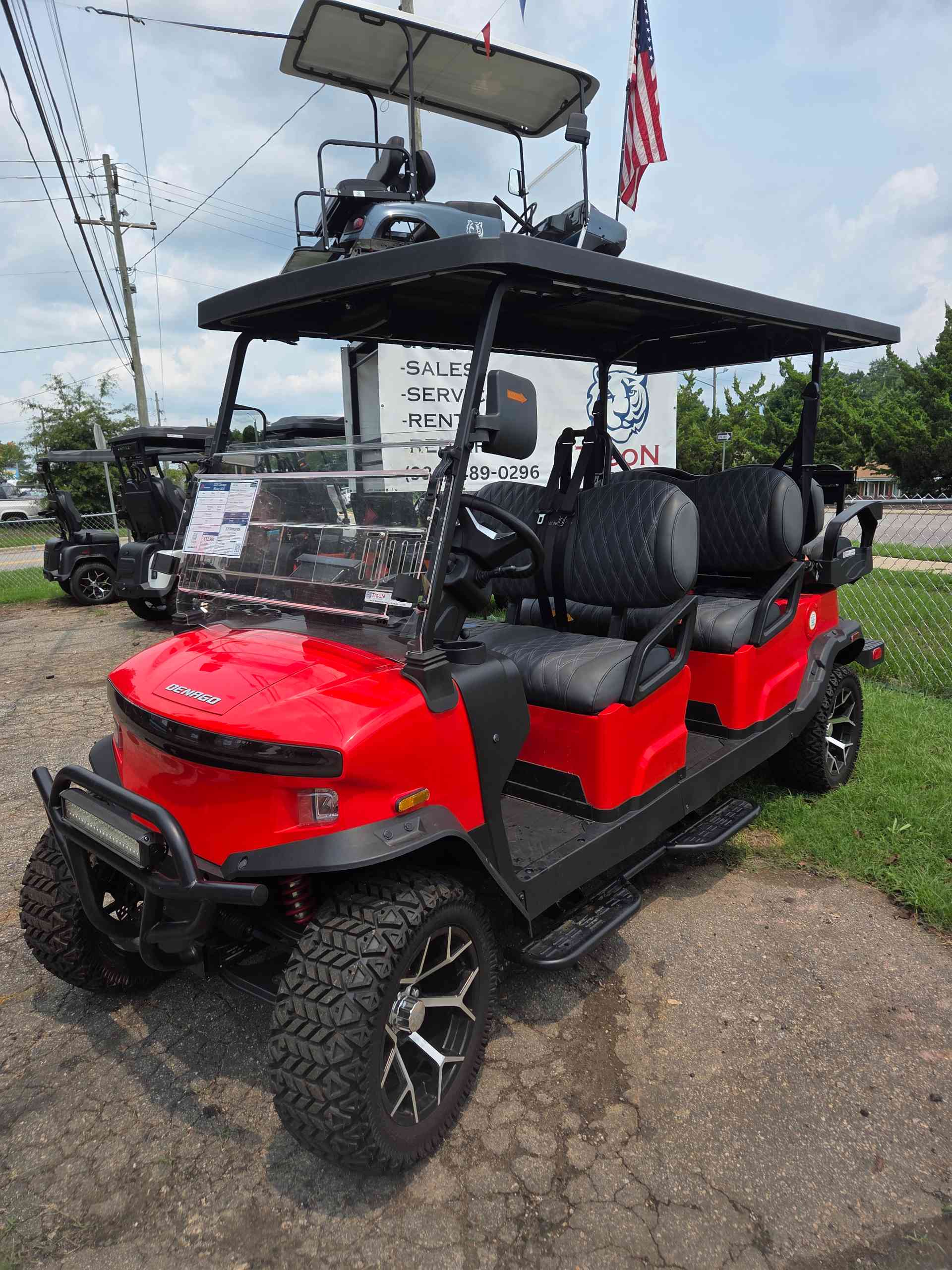 2026 Denago Rover XL6 Golf Cart in Scarlet