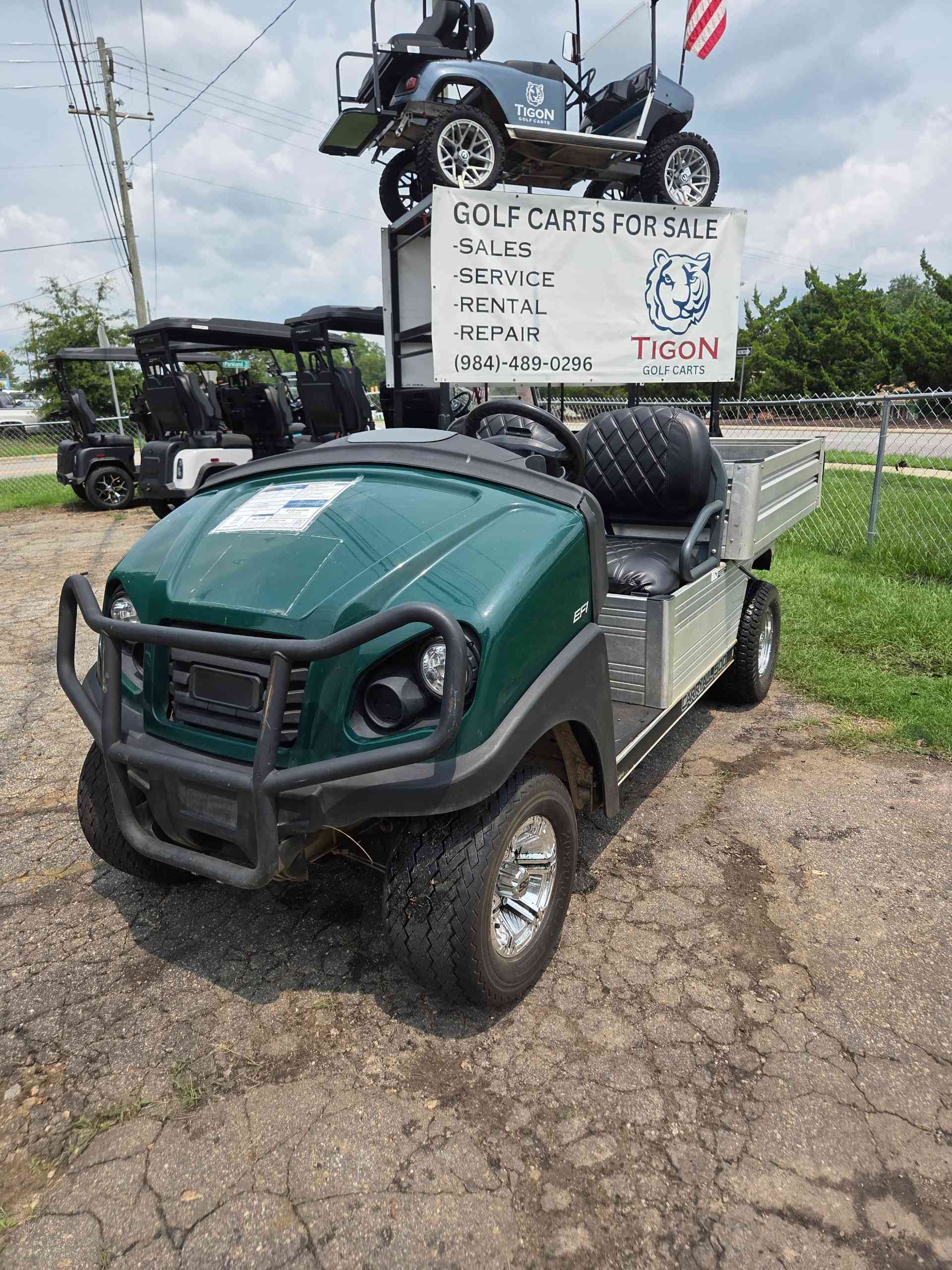 Used 2019 Club Car Carryall Golf Cart in Green for sale at TIGON Raleigh, NC