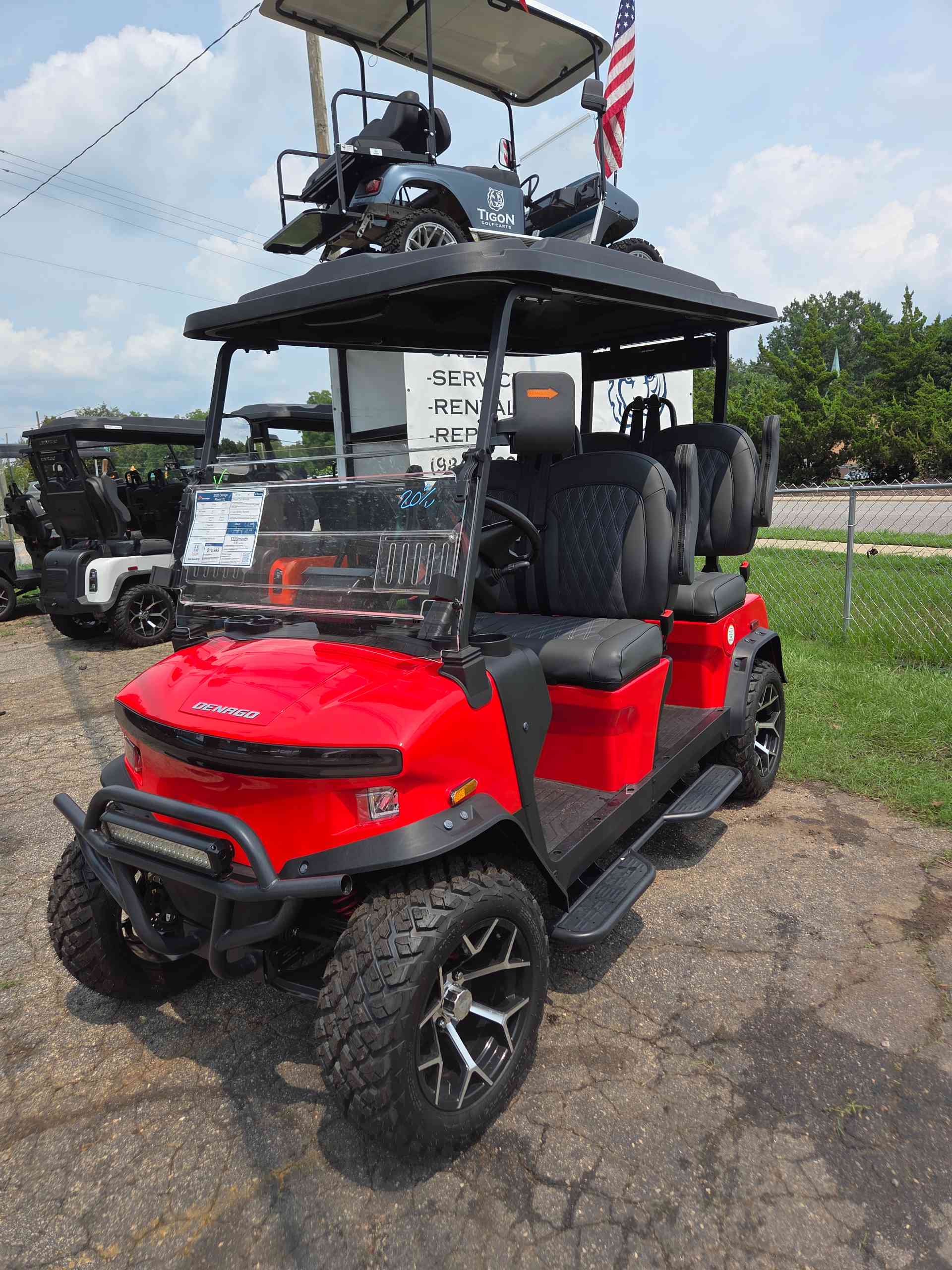 2026 Denago Rover XL Golf Cart in Scarlet for sale at TIGON Raleigh, NC