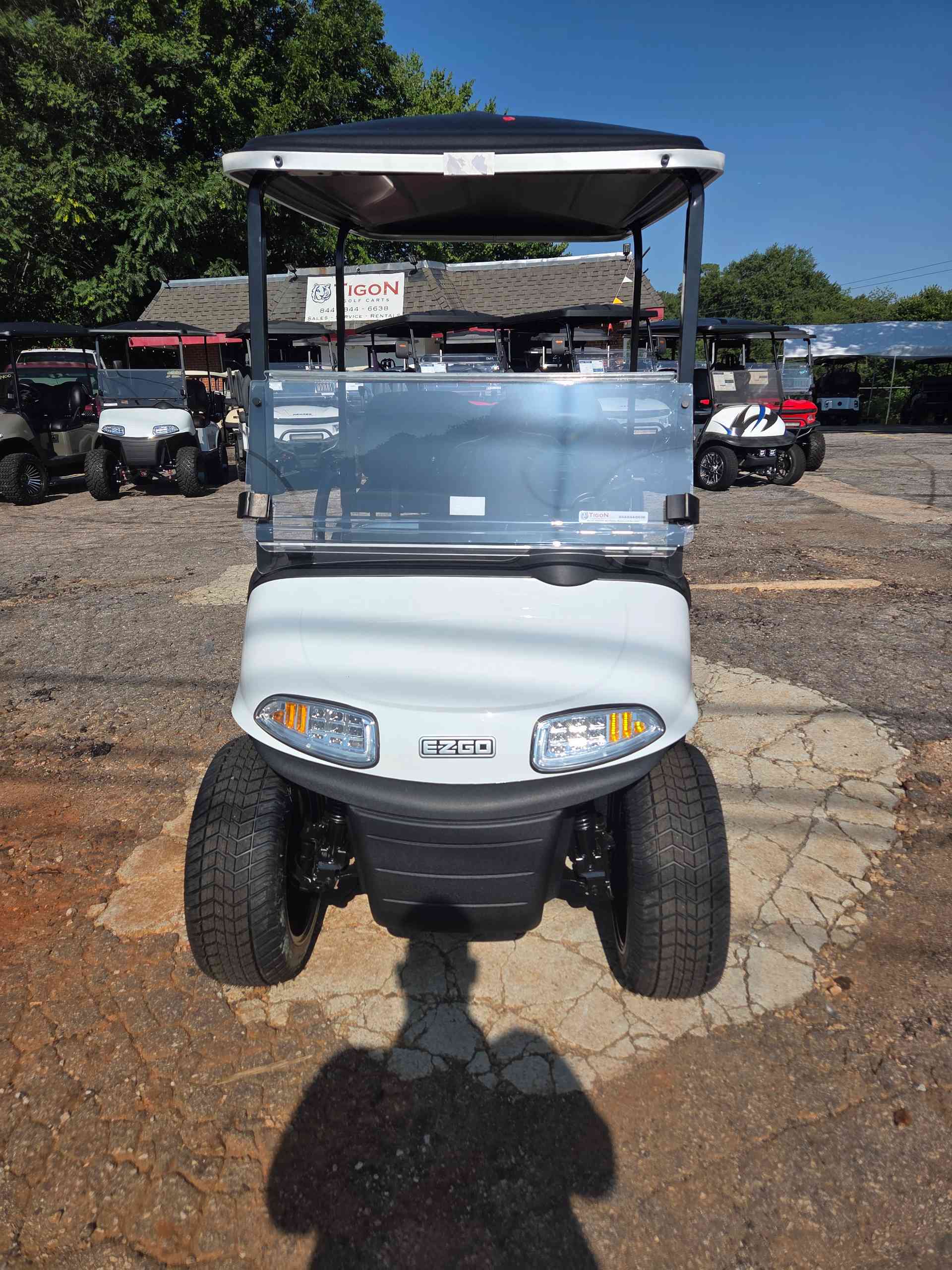 2021 EZGO RXV White golf cart for sale in Raleigh, NC — July 4th Golf Cart Sales Event