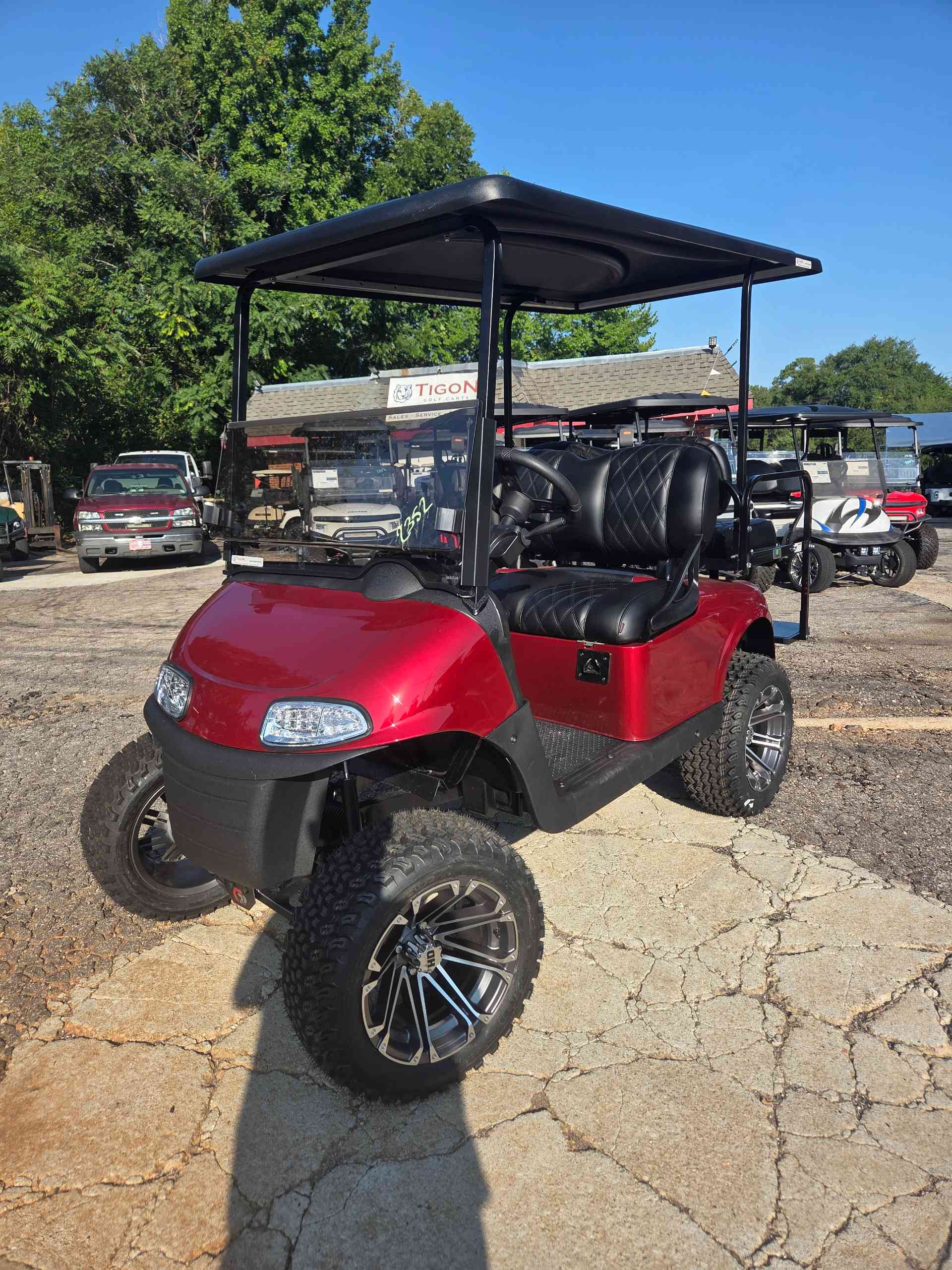 2021 EZGO RXV Red golf cart for sale in Raleigh, NC — July 4th Golf Cart Sales Event