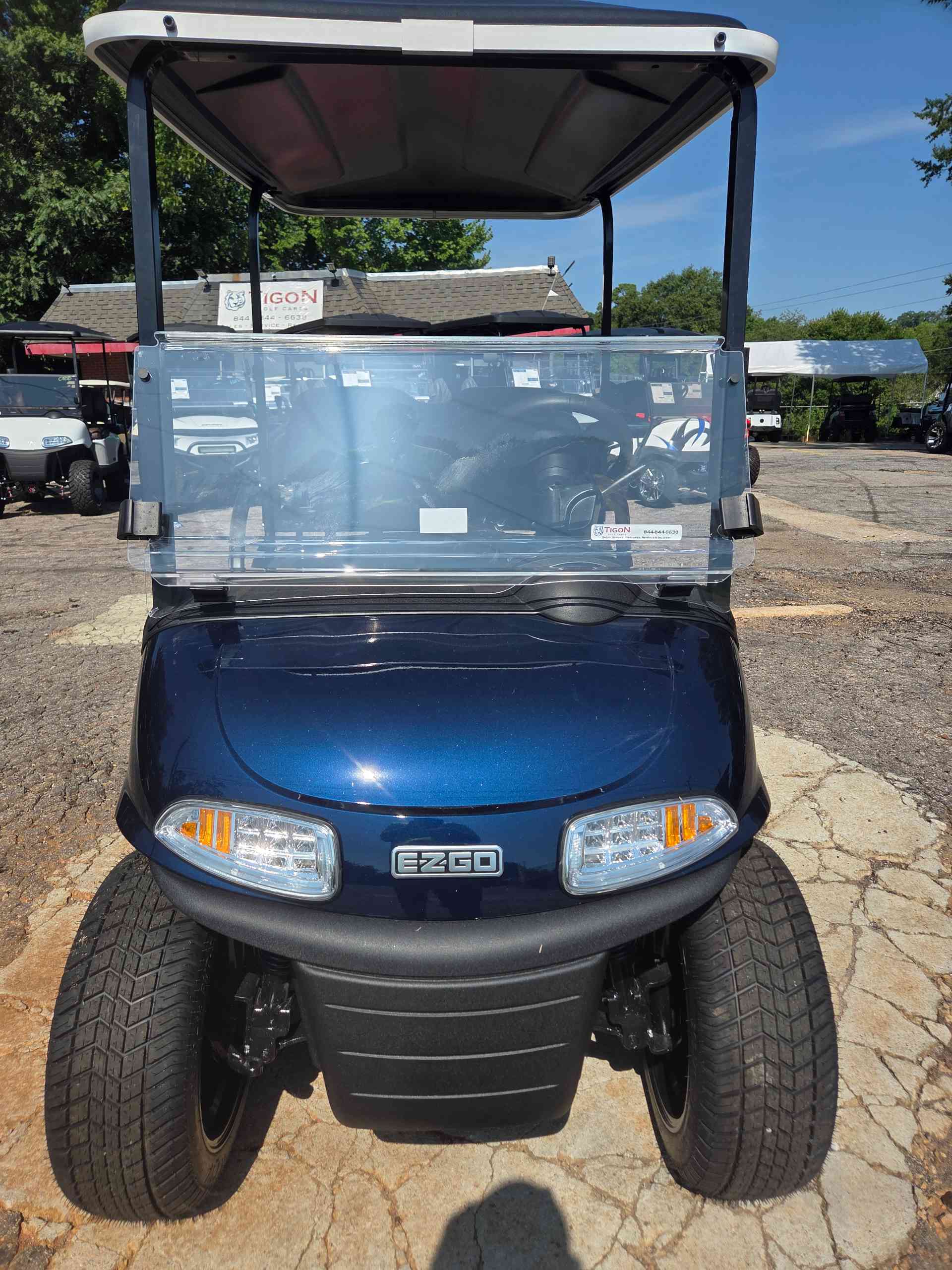 2021 EZGO RXV Blue golf cart for sale in Raleigh, NC — July 4th Golf Cart Sales Event