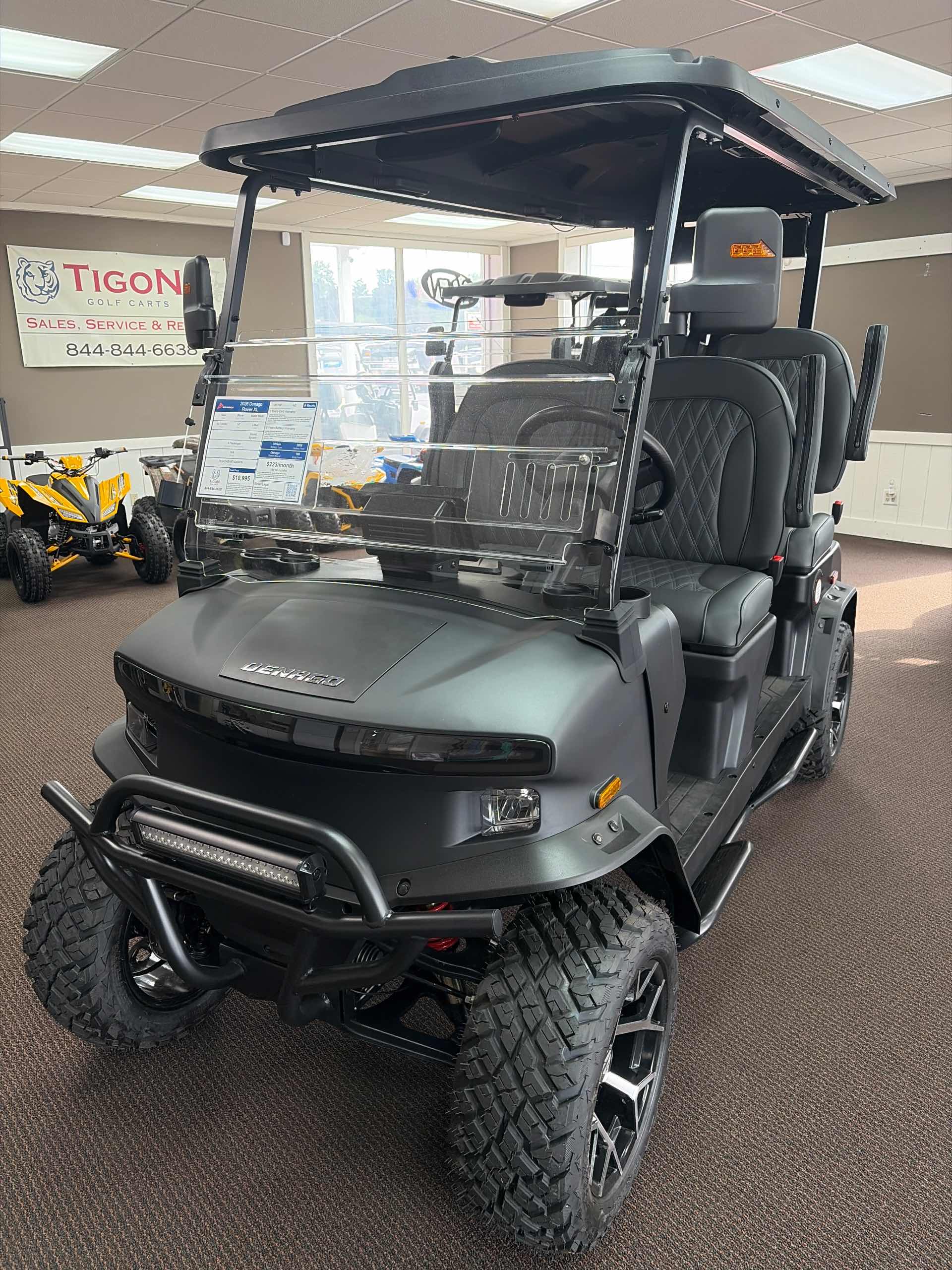 2026 Denago Rover XL Golf Cart in Matte Black for sale at TIGON South Bend, IN