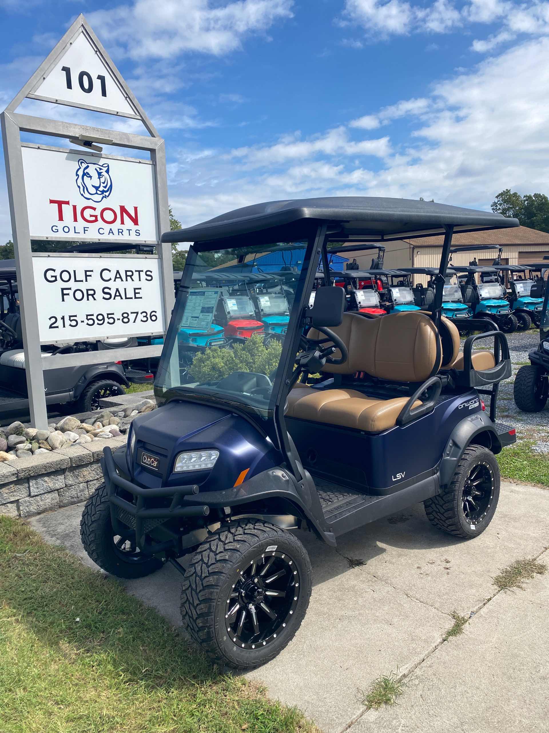 2027 Club Car Onward 4 Passenger (2+2) LSV Golf Cart in Matte Blue Onyx for sale at TIGON Ocean View, NJ
