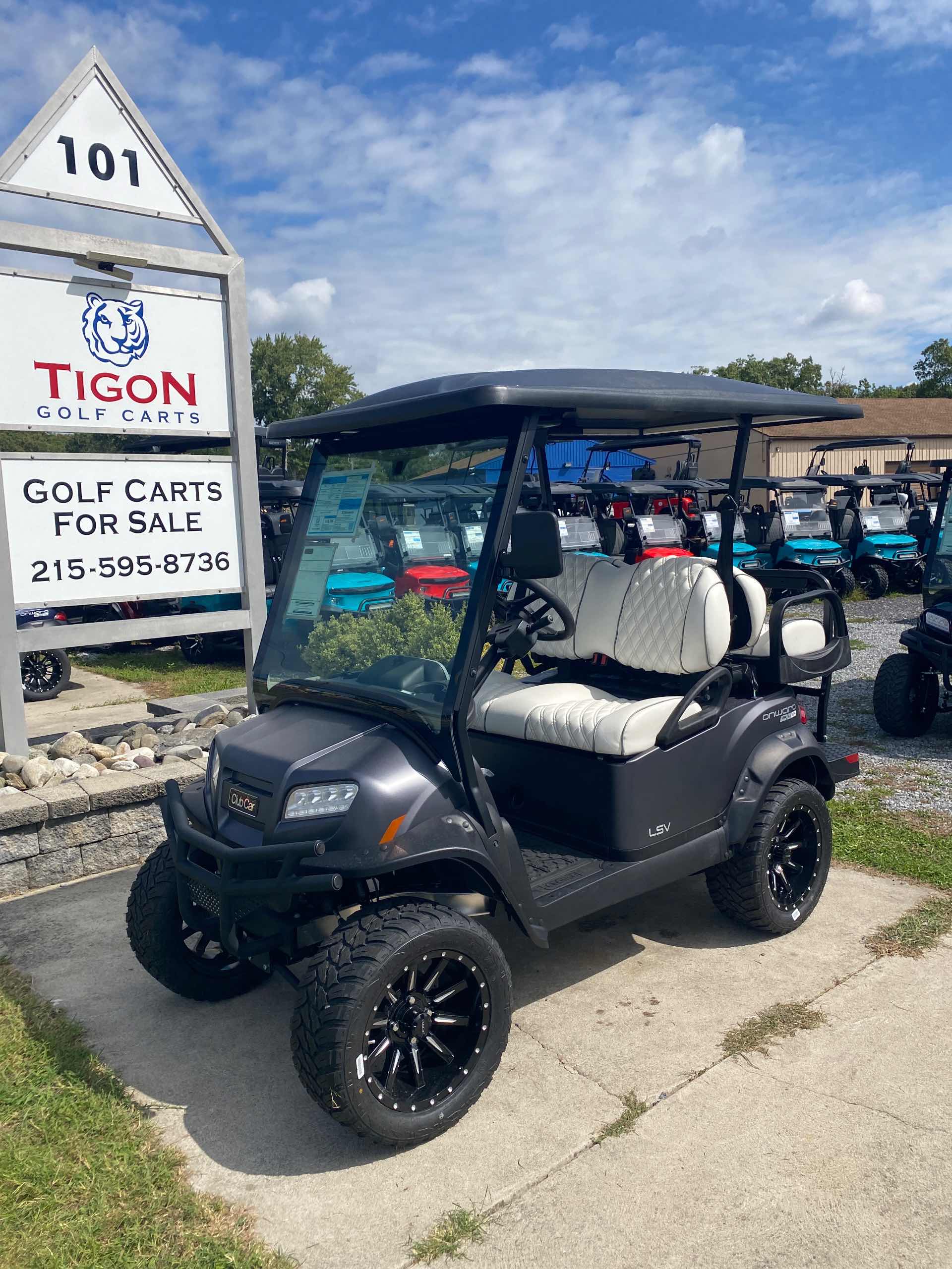 2027 Club Car Onward 4 Passenger (2+2) LSV Golf Cart in Matte Graphite for sale at TIGON Ocean View, NJ
