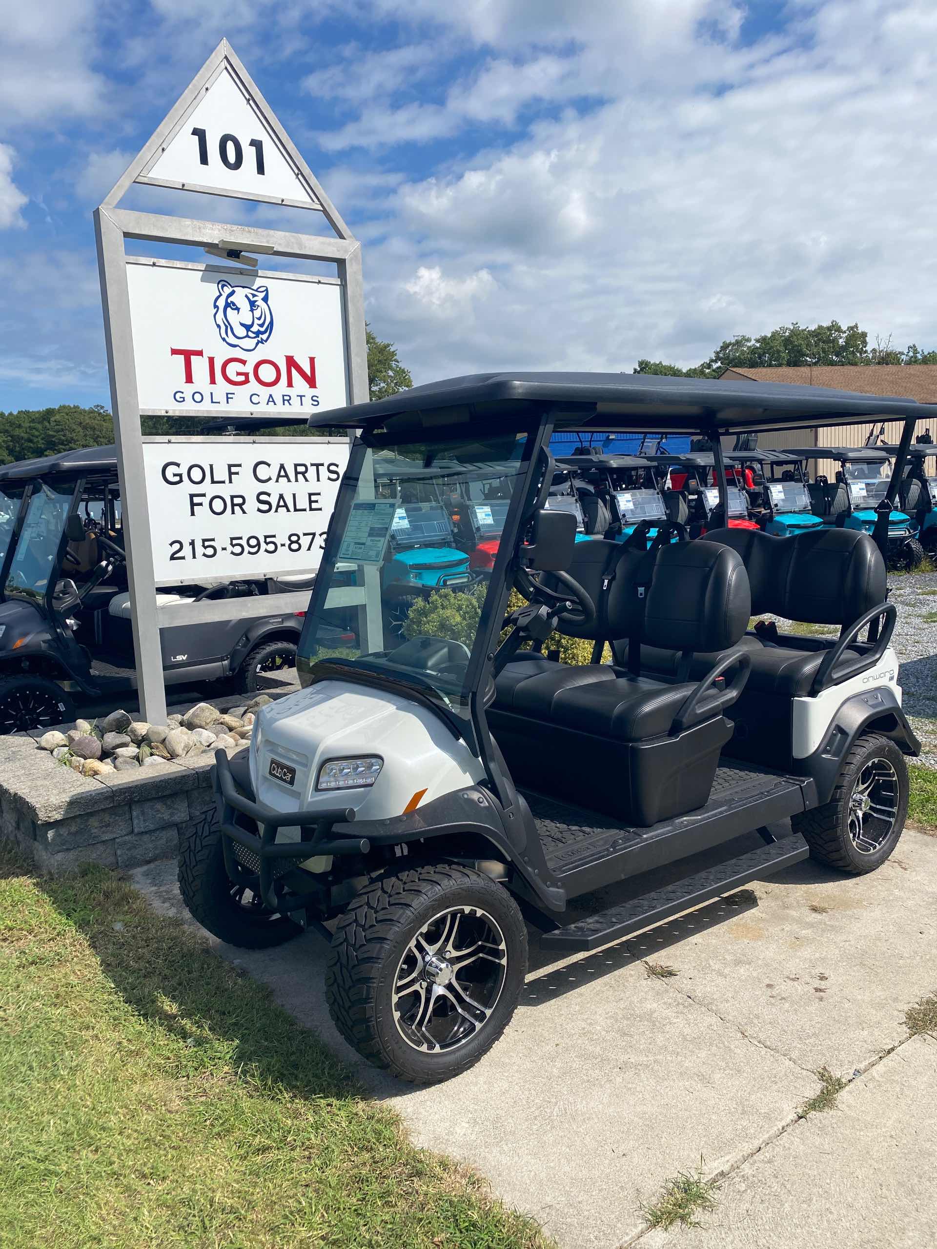 2027 Club Car Onward 4 Passenger (2+2) LSV Golf Cart in Glacier White for sale at TIGON Ocean View, NJ