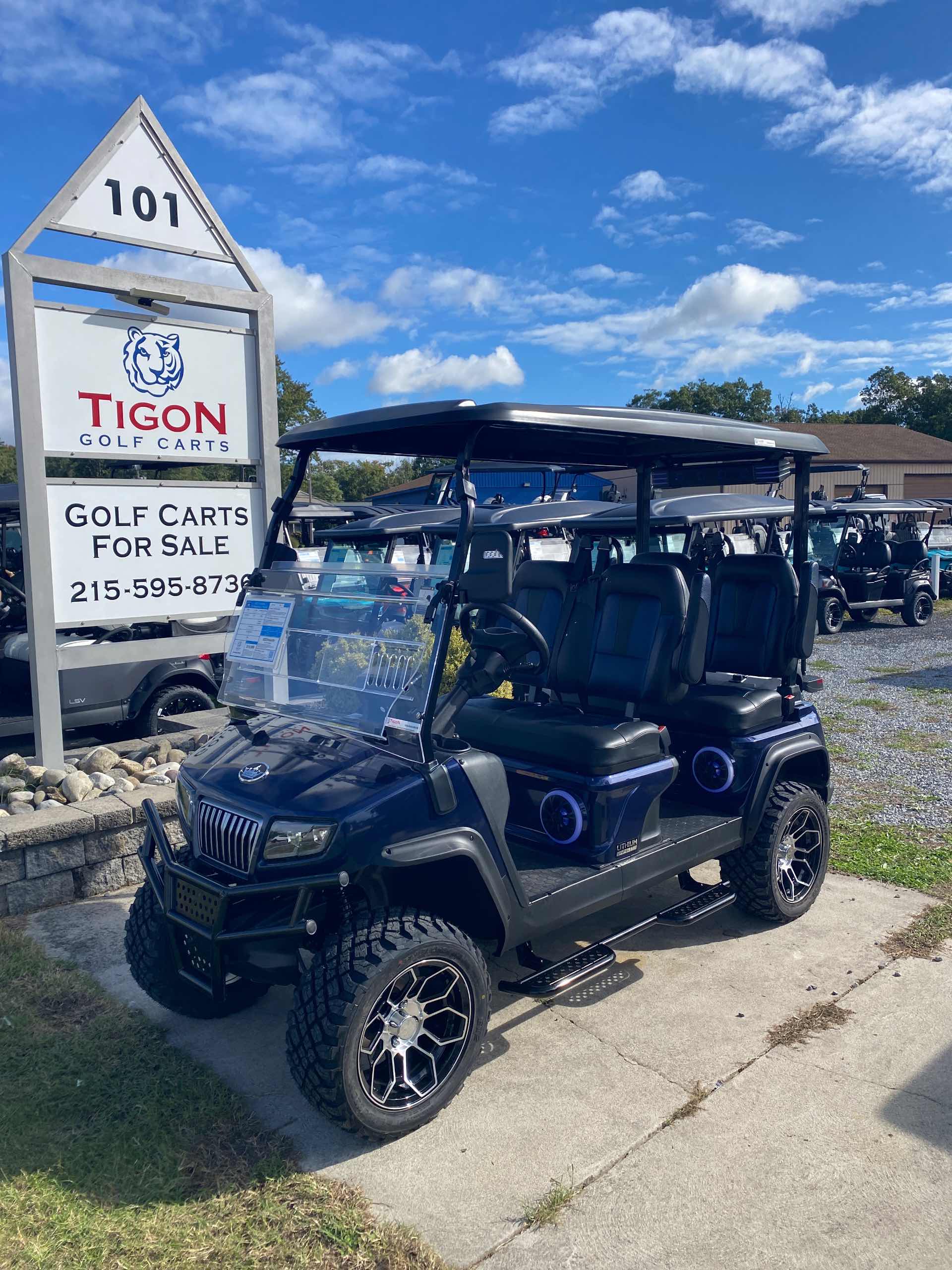 2027 Evolution D5 Maverick 4 PLUS Golf Cart in Mediterranean Blue for sale at TIGON Ocean View, NJ