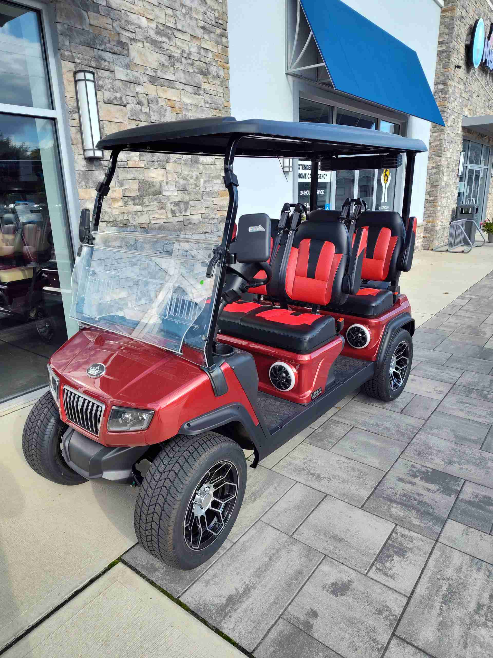 2027 Evolution D5 Ranger 4 PLUS Golf Cart in Flamenco Red for sale at TIGON Bayville, NJ
