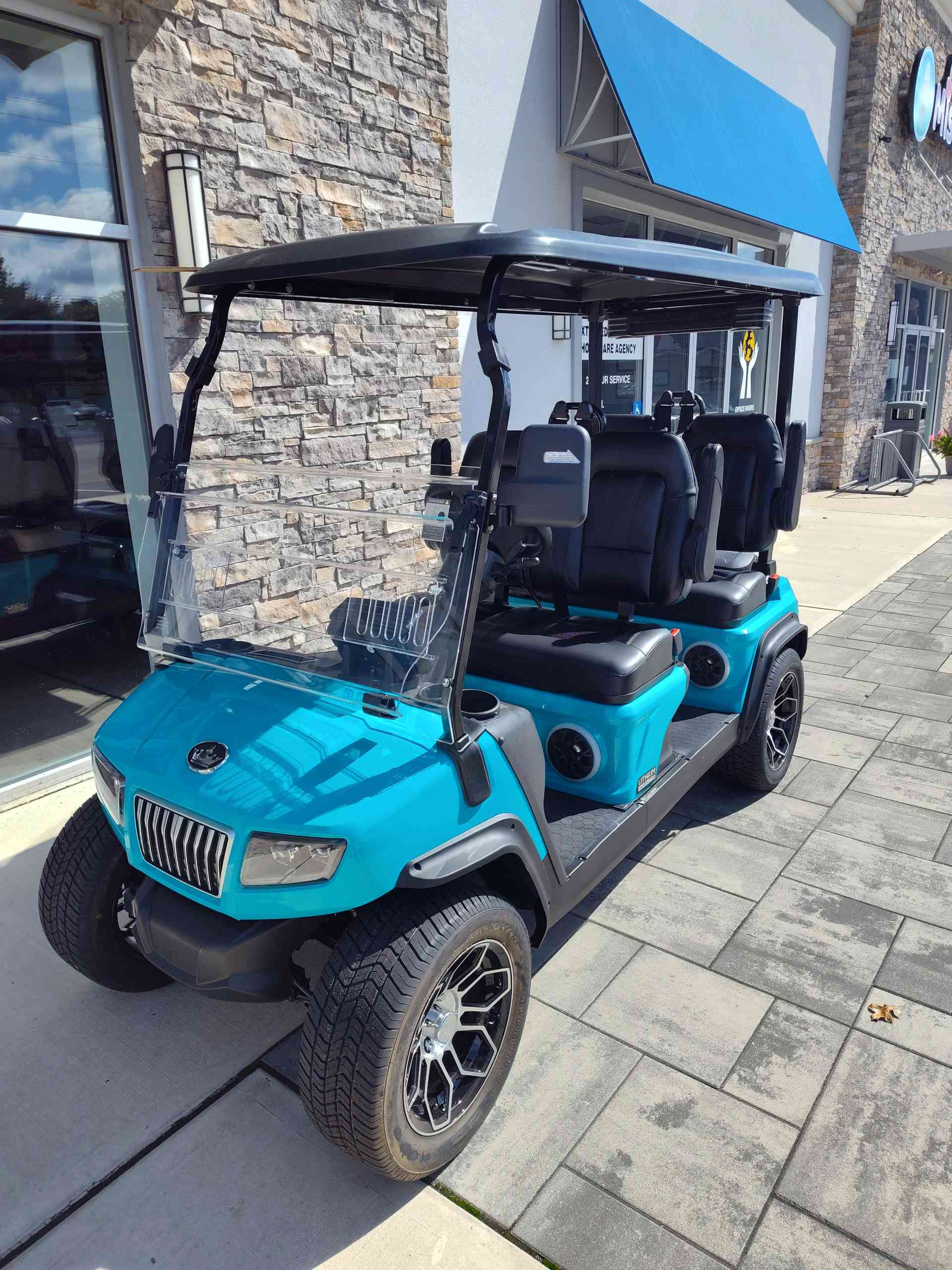 2027 Evolution D5 Ranger 4 PLUS Golf Cart in Sky Blue for sale at TIGON Bayville, NJ