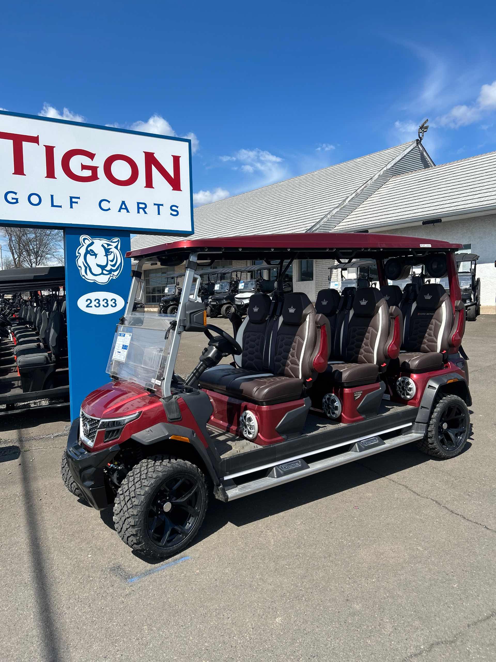 2025 Evolution D-Max XT6 Golf Cart in Flamenco Red