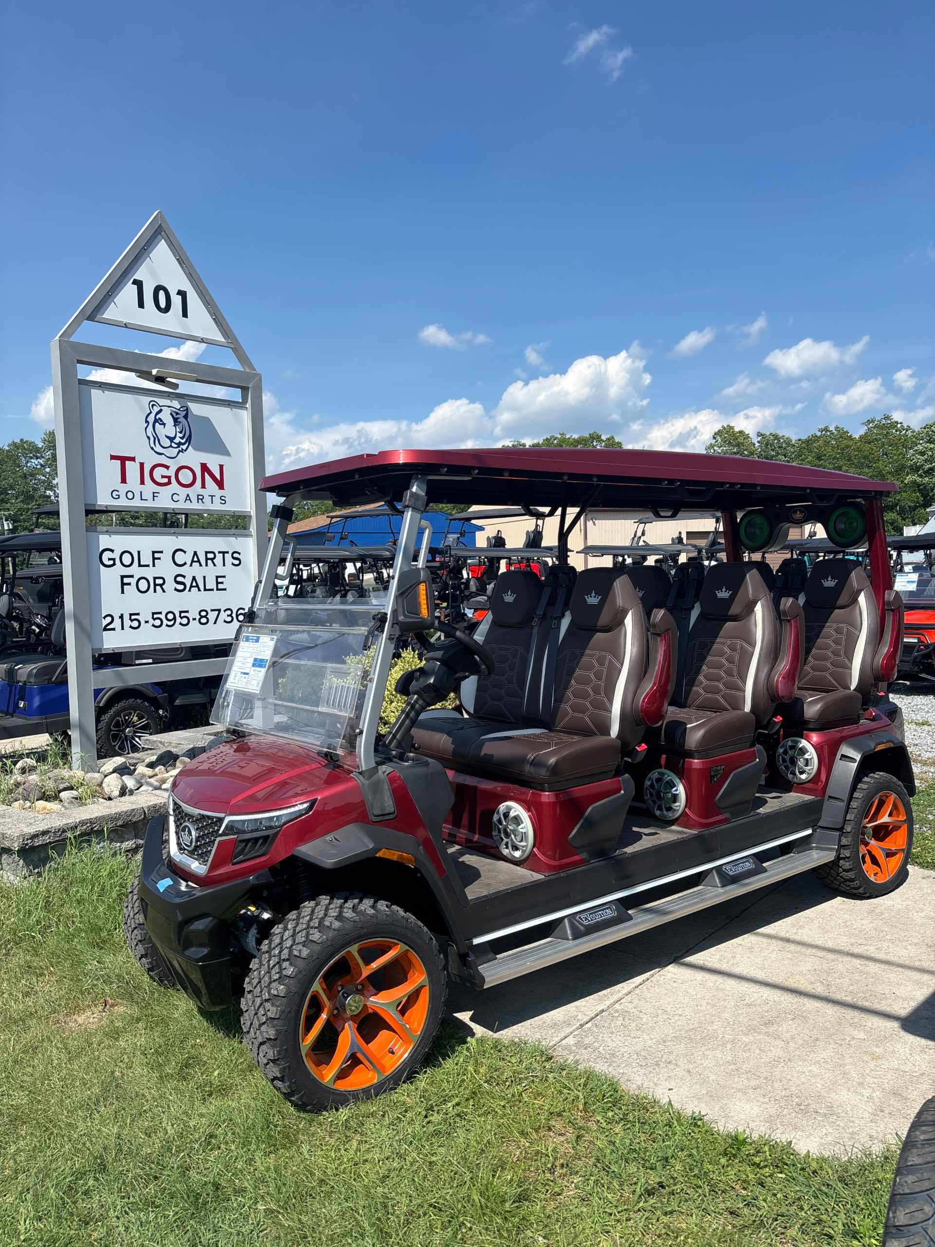 2025 Evolution D-Max XT6 Golf Cart in Flamenco Red