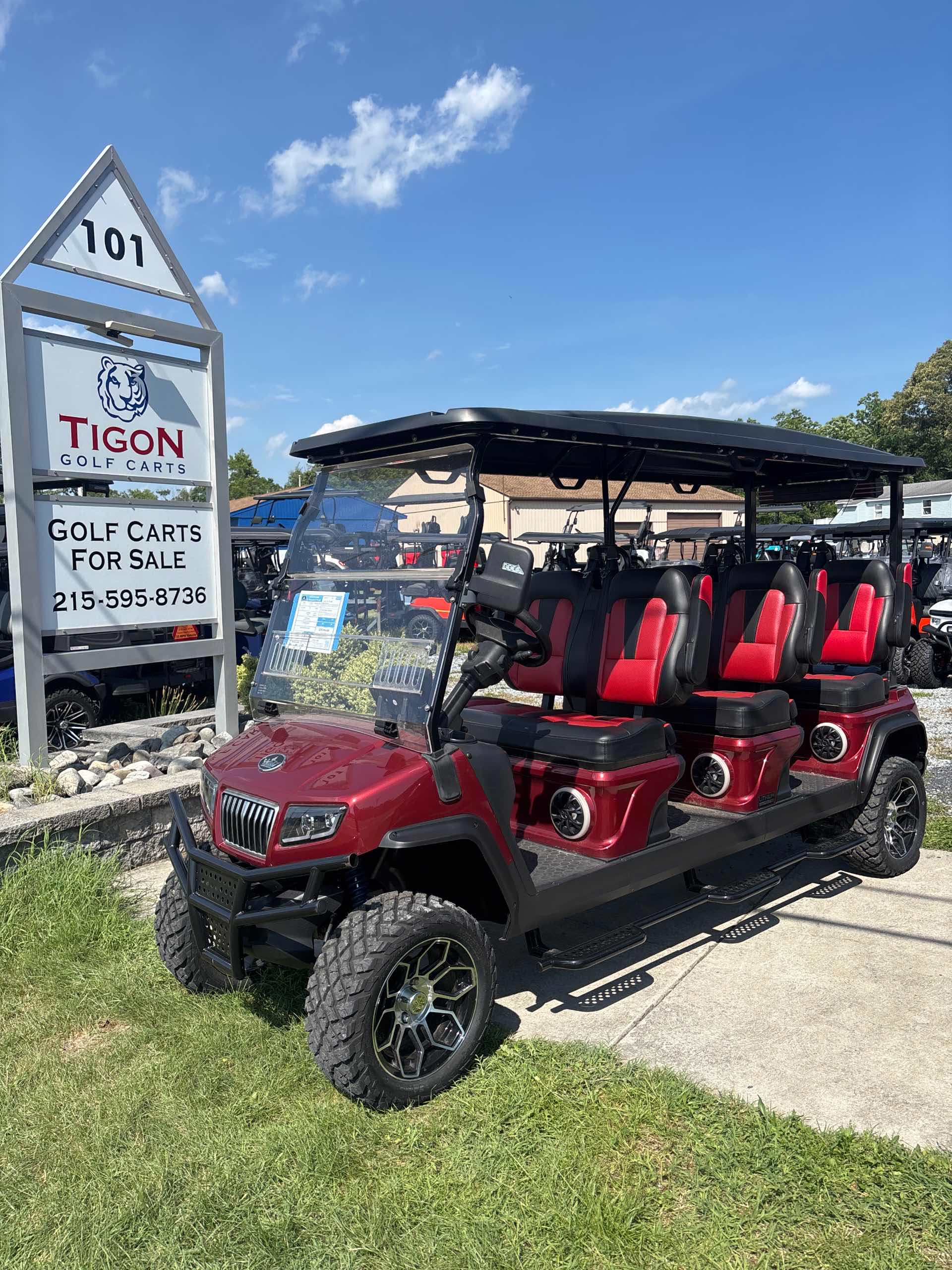 2025 Evolution D5 Maverick 6 PLUS Golf Cart in Flamenco Red