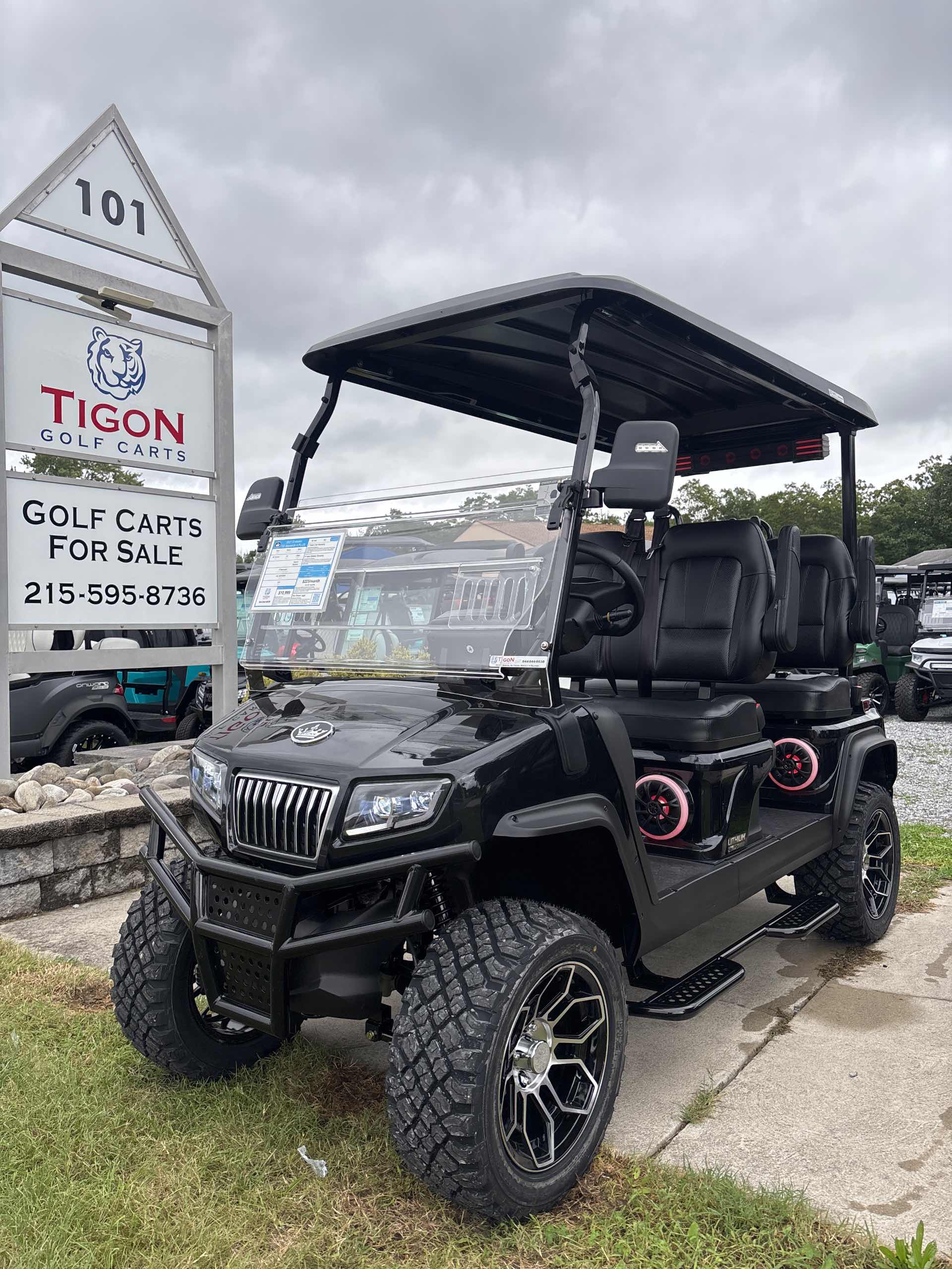 2027 Evolution D5 Maverick 4 PLUS Golf Cart in Black for sale at TIGON Ocean View, NJ