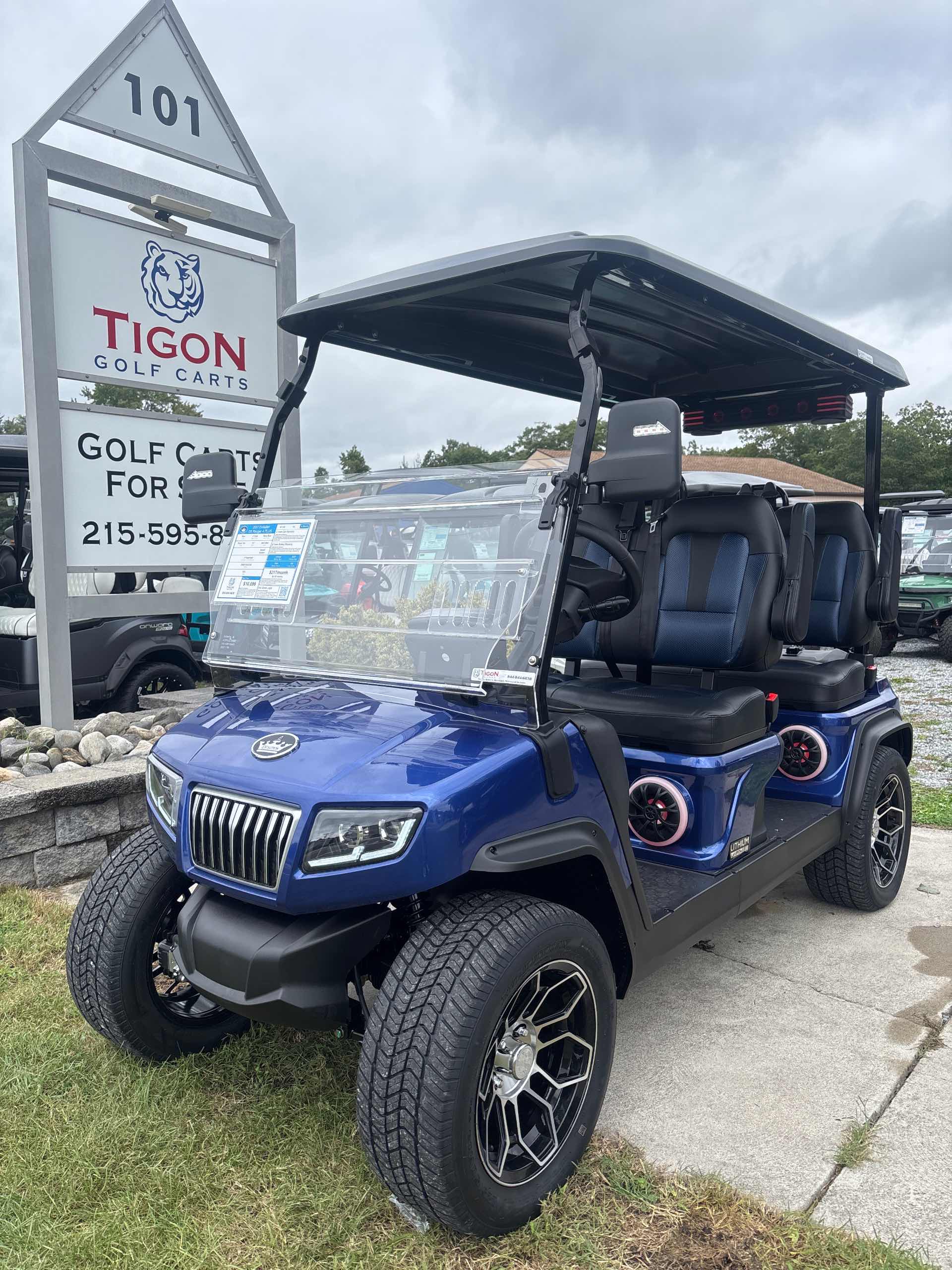 2027 Evolution D5 Ranger 4 PLUS Golf Cart in Portimao Blue for sale at TIGON Ocean View, NJ