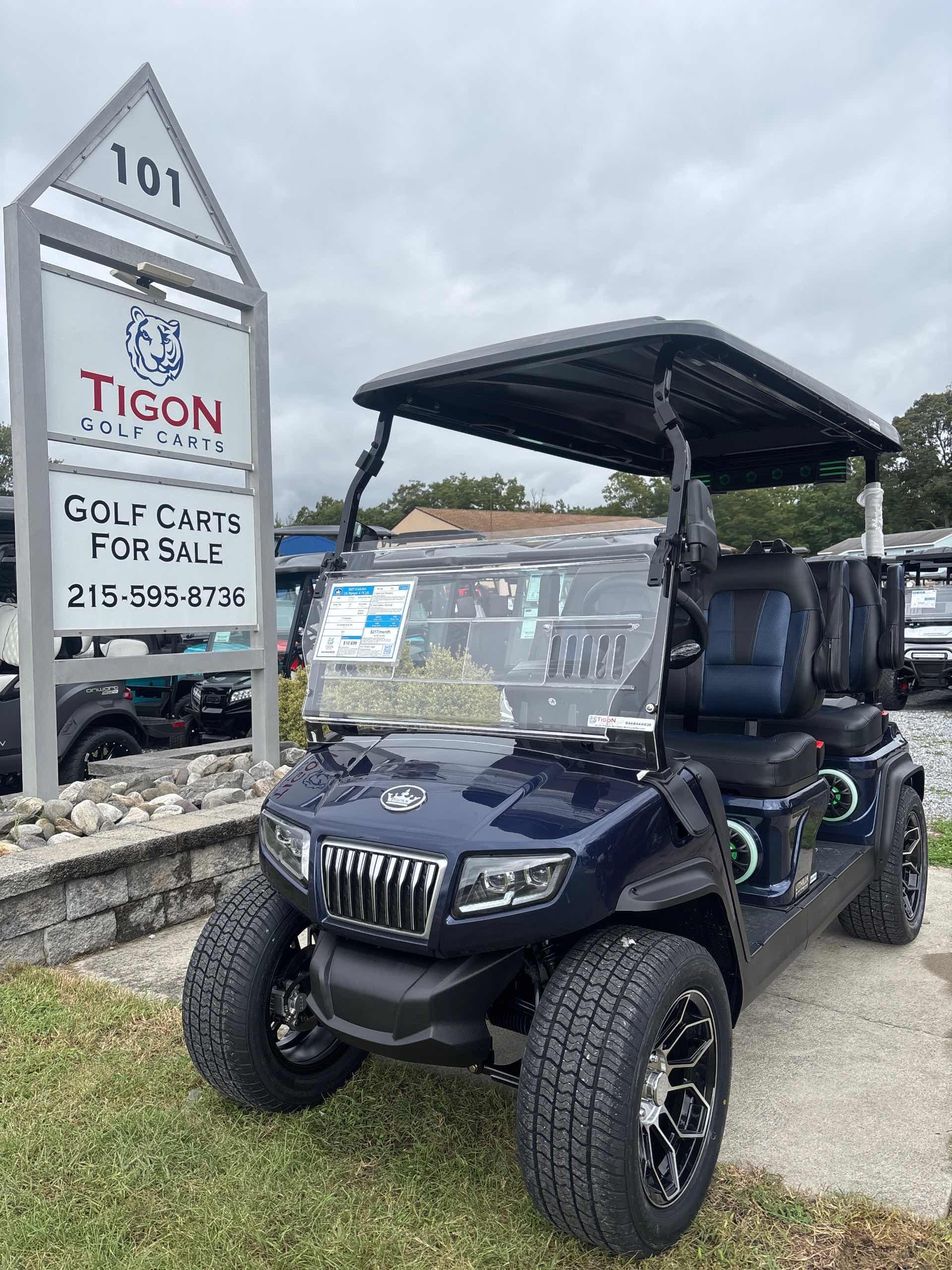 2027 Evolution D5 Ranger 4 PLUS Golf Cart in Mediterranean Blue for sale at TIGON Ocean View, NJ