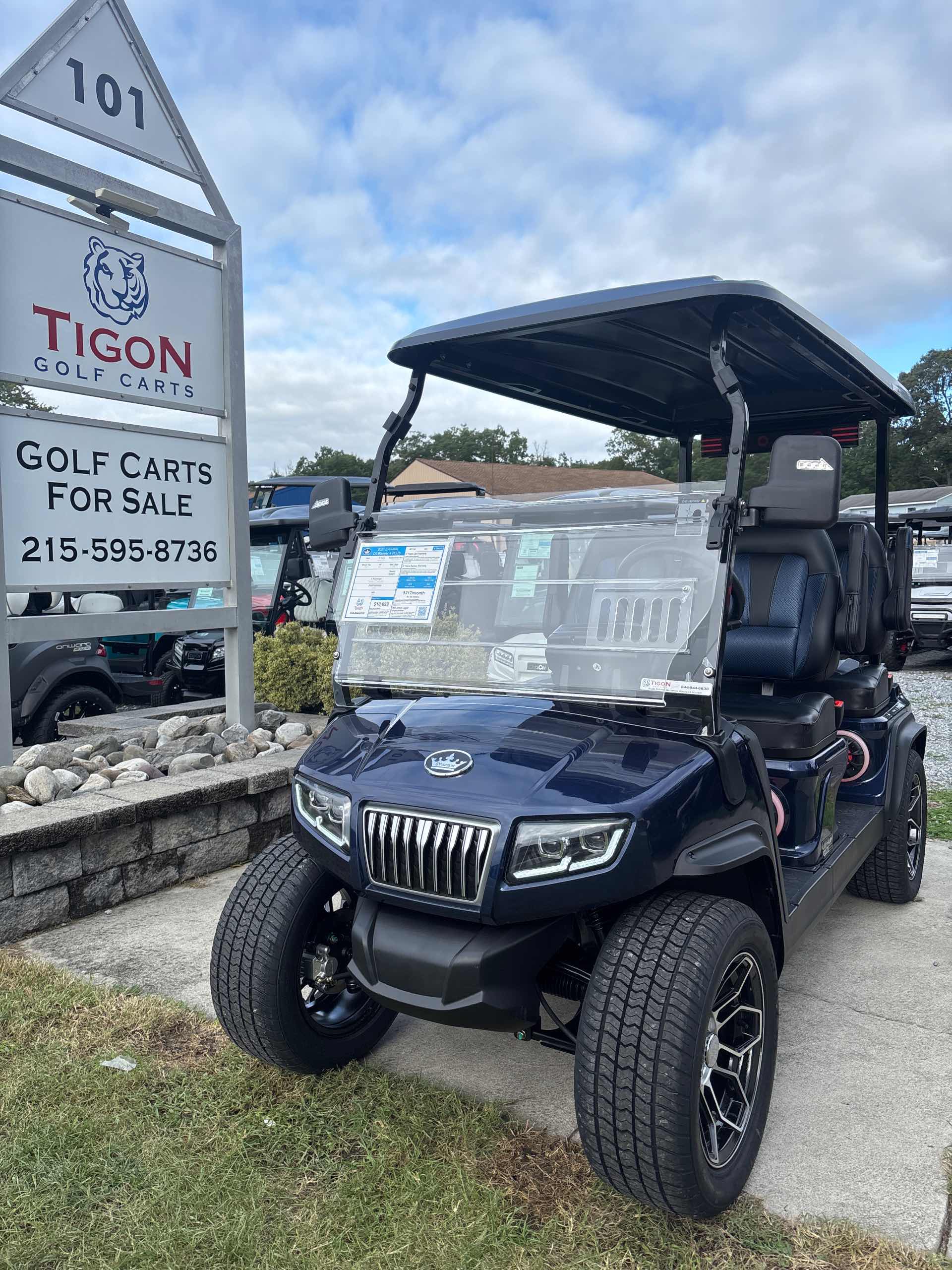 2027 Evolution D5 Ranger 4 PLUS Golf Cart in Mediterranean Blue for sale at TIGON Ocean View, NJ