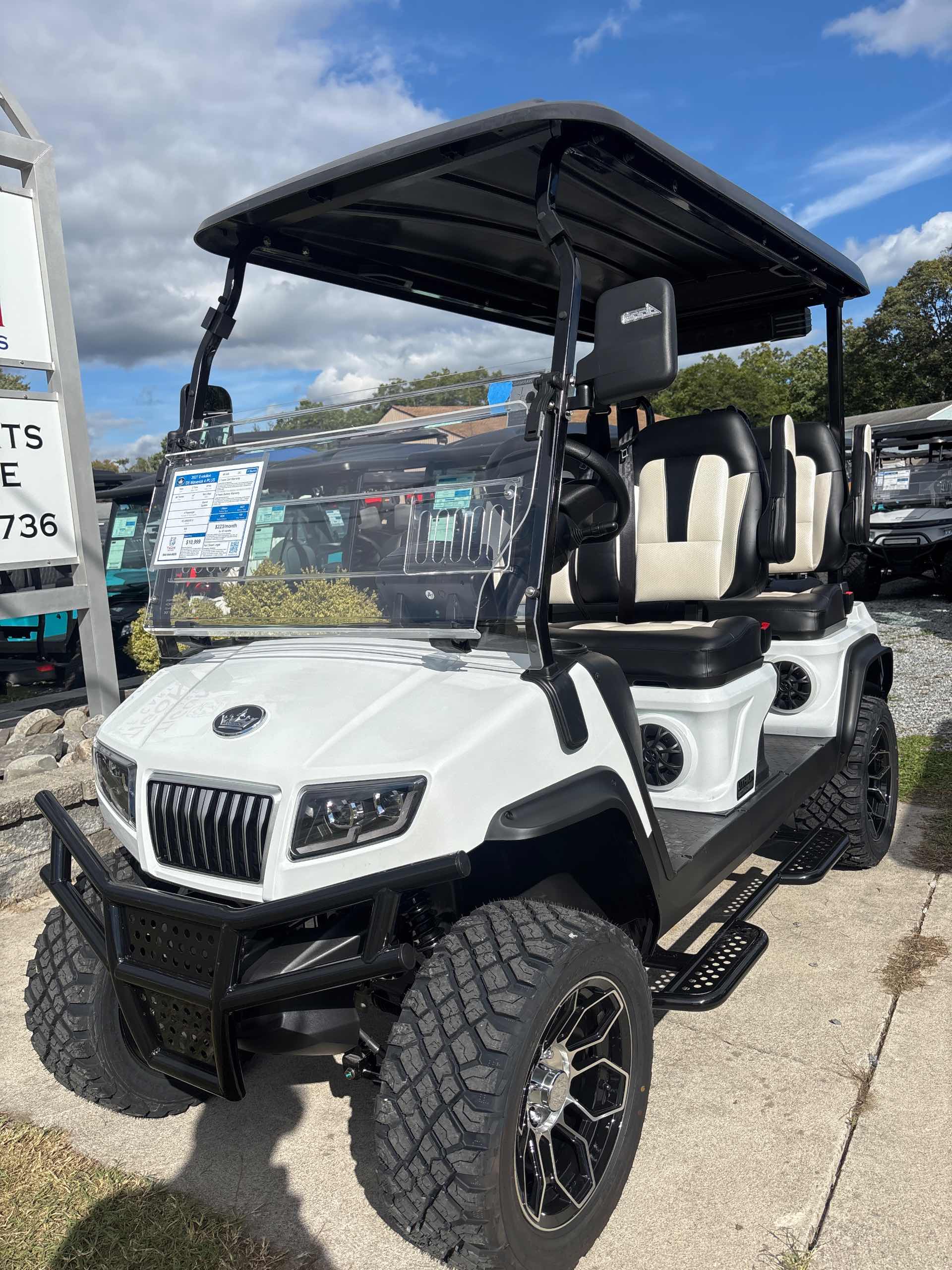 2027 Evolution D5 Maverick 4 PLUS Golf Cart in White for sale at TIGON Ocean View, NJ