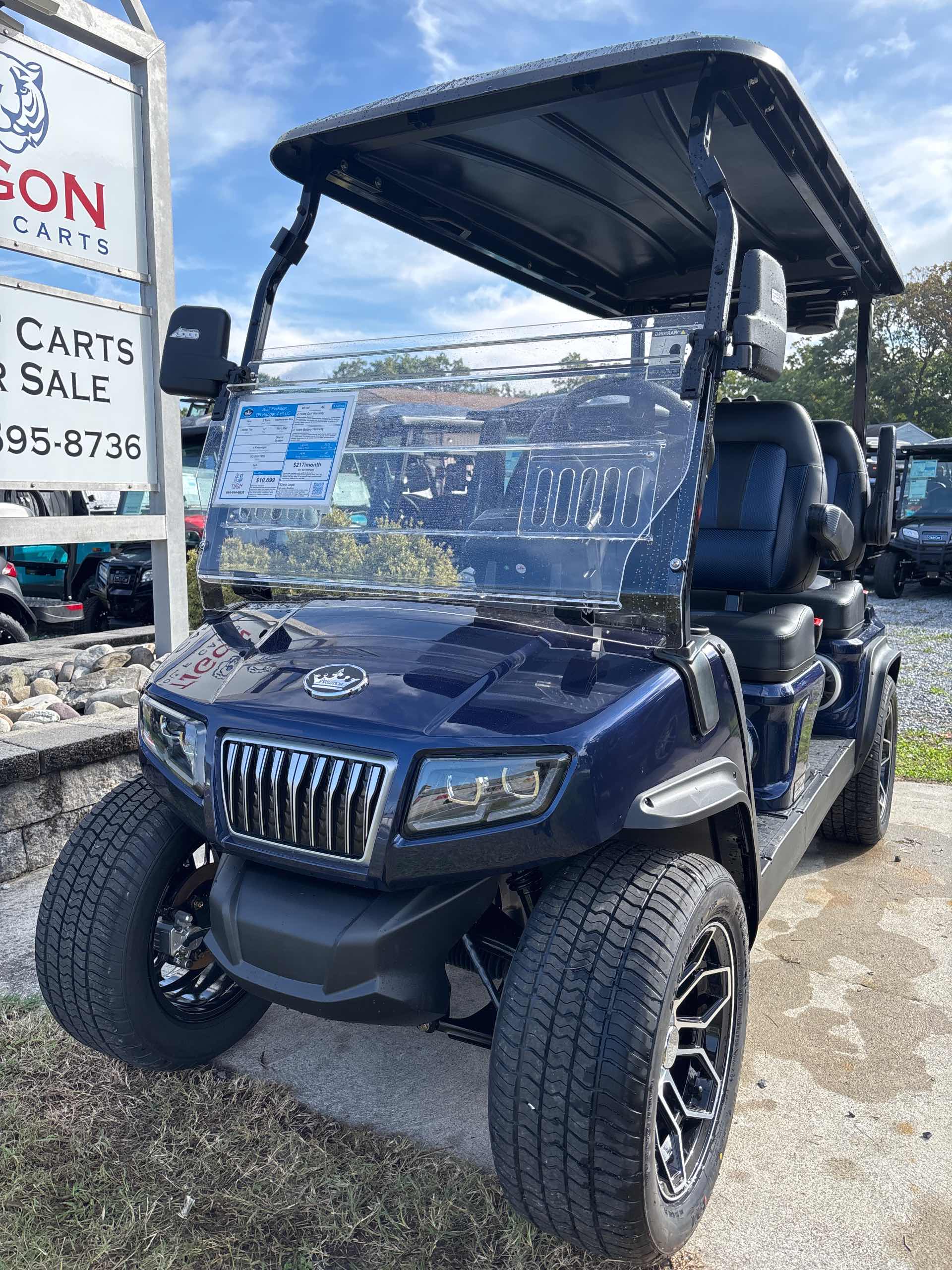2027 Evolution D5 Ranger 4 PLUS Golf Cart in Mediterranean Blue for sale at TIGON Ocean View, NJ