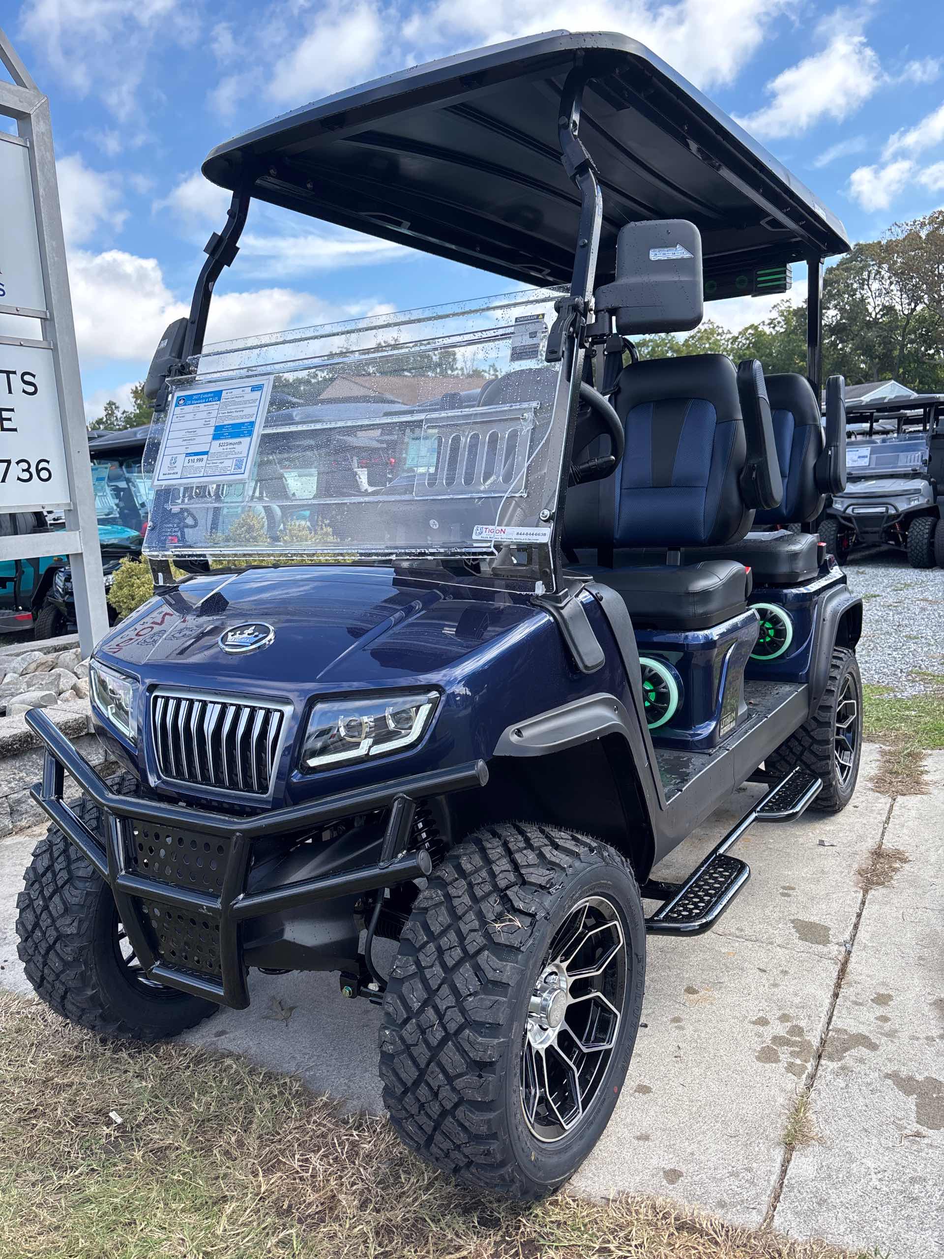 2027 Evolution D5 Maverick 4 PLUS Golf Cart in Mediterranean Blue for sale at TIGON Ocean View, NJ