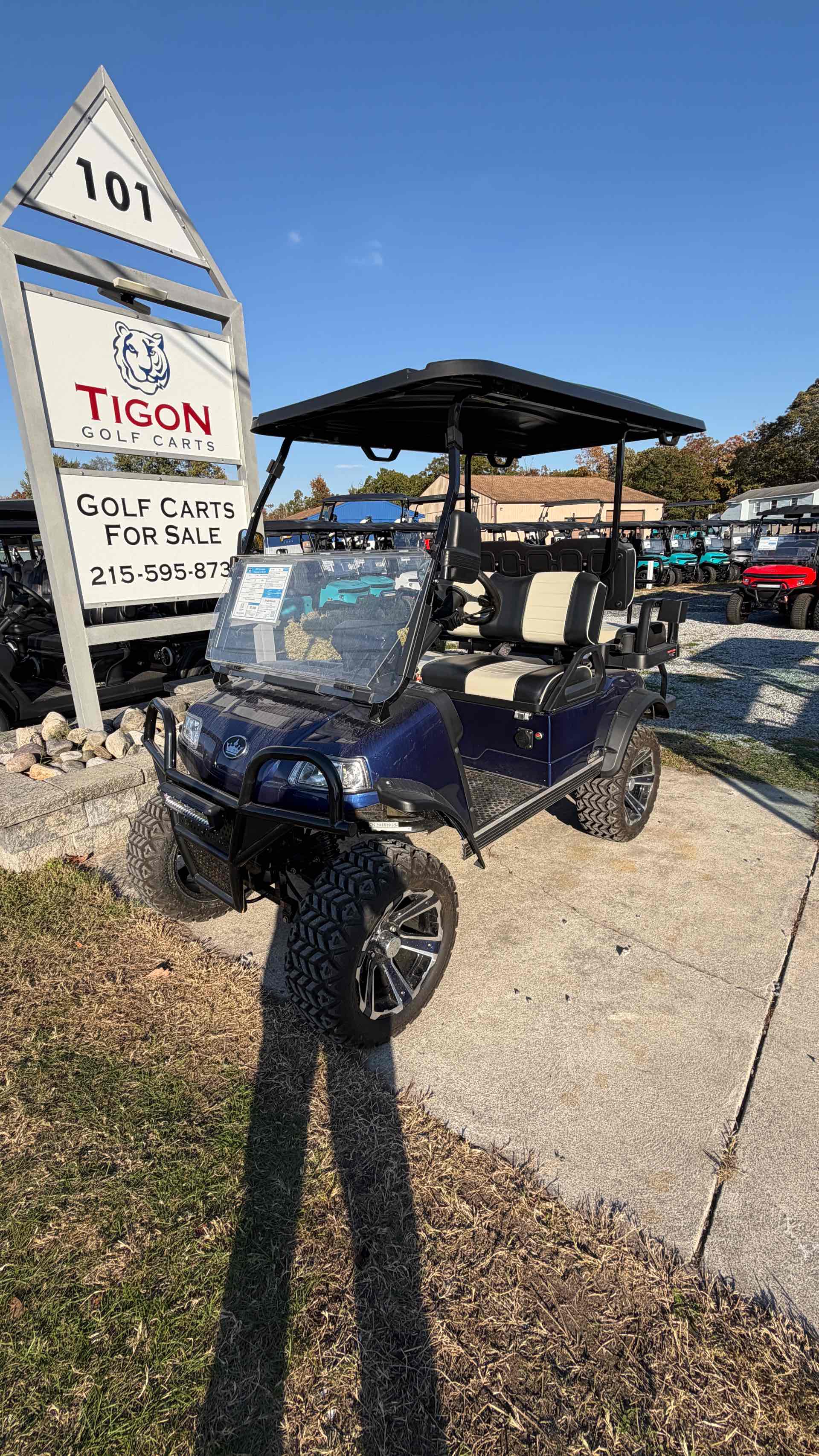 2023 Evolution Forester 4 PLUS in Mediterranean Blue Golf Cart