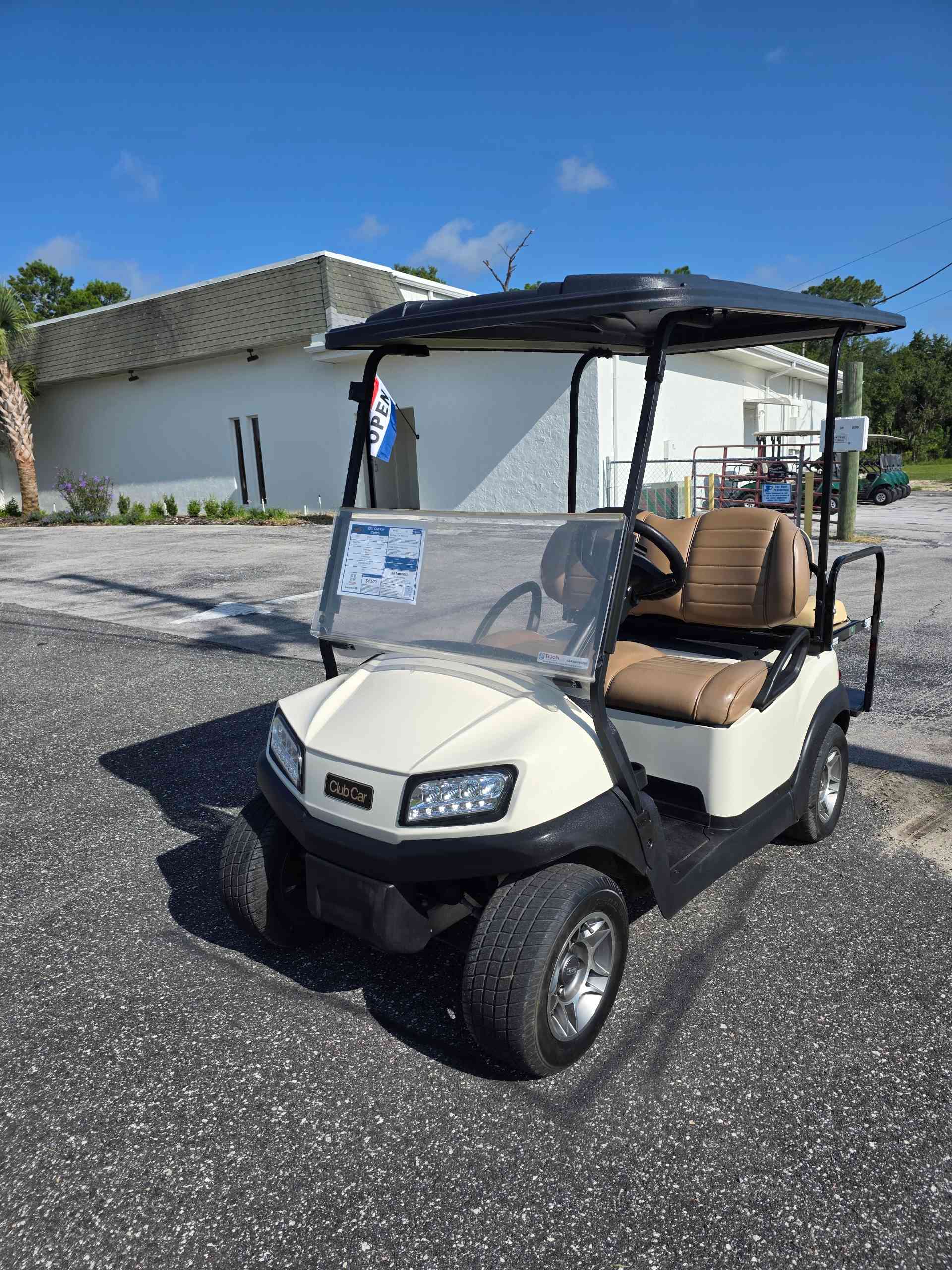 Used 2021 Club Car Tempo Golf Cart in White for sale at TIGON Lecanto, FL