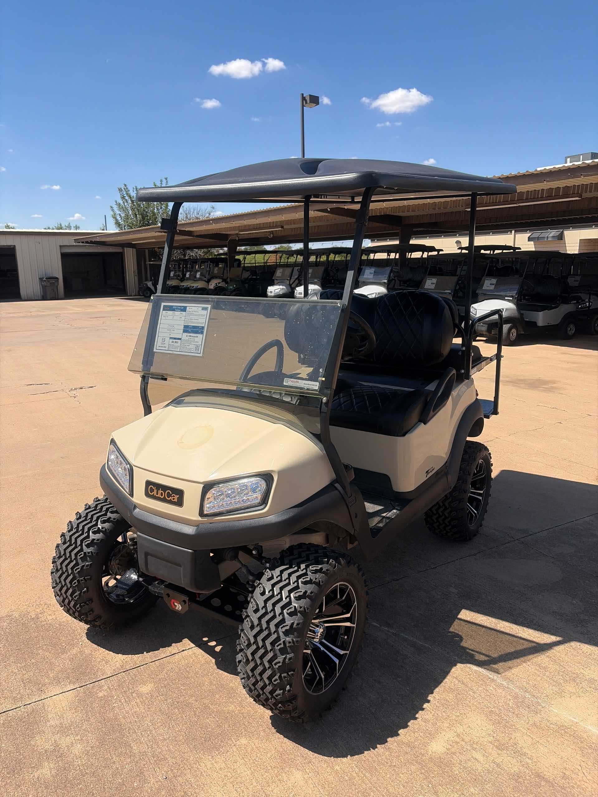 Used 2020 Club Car Tempo Golf Cart in Beige for sale at TIGON Wichita Falls, TX