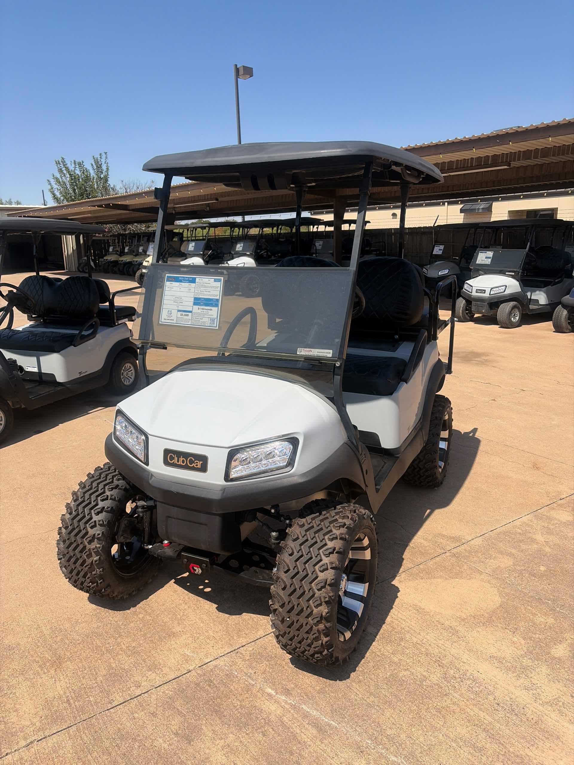 Used 2020 Club Car Tempo Golf Cart in Gray for sale at TIGON Wichita Falls, TX