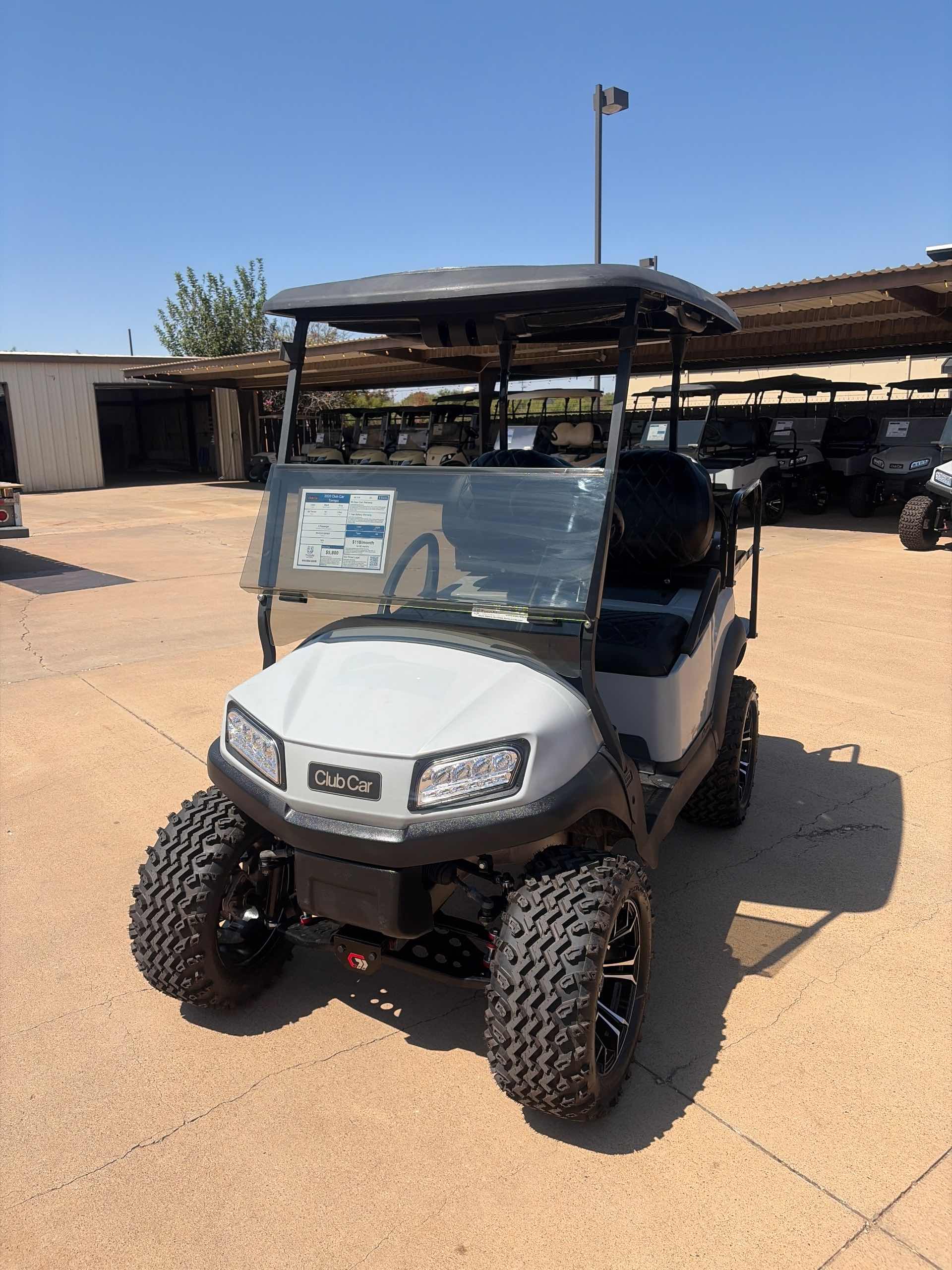 Used 2020 Club Car Tempo Golf Cart in Gray for sale at TIGON Wichita Falls, TX