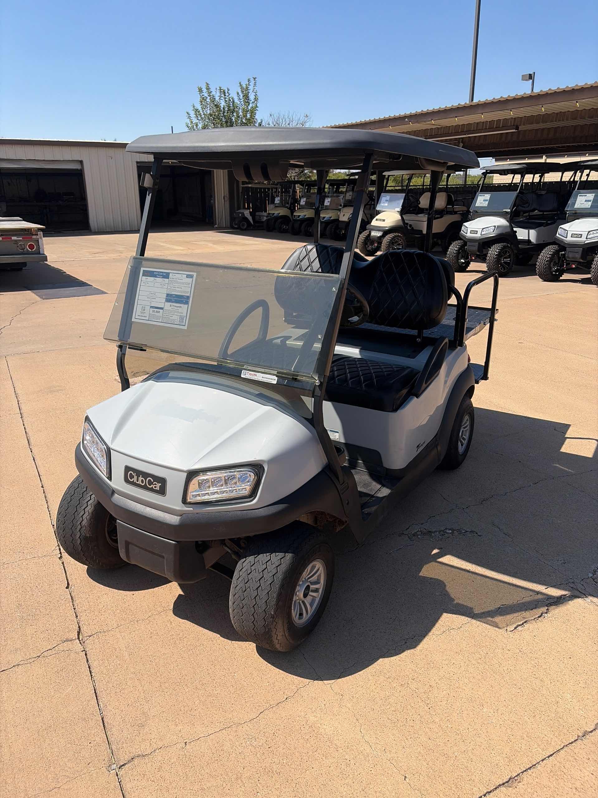 Used 2020 Club Car Tempo Golf Cart in Gray for sale at TIGON Wichita Falls, TX