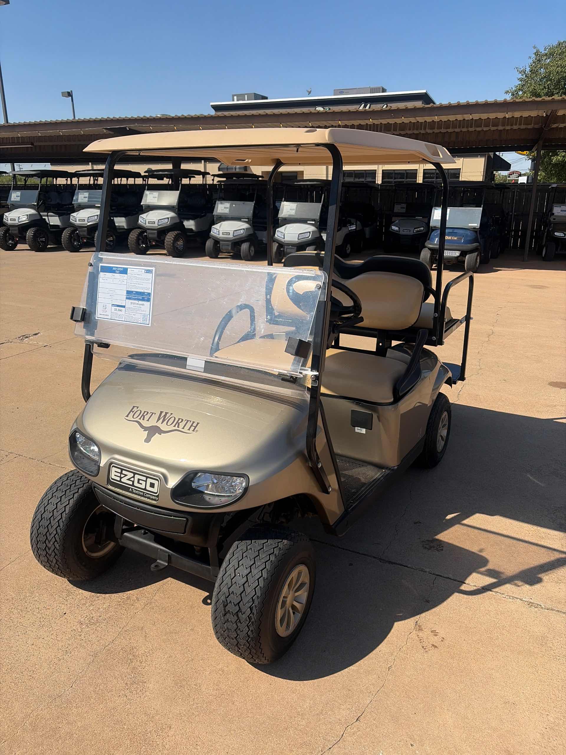 Used 2021 EZGO TXT Golf Cart in Champane for sale at TIGON Wichita Falls, TX