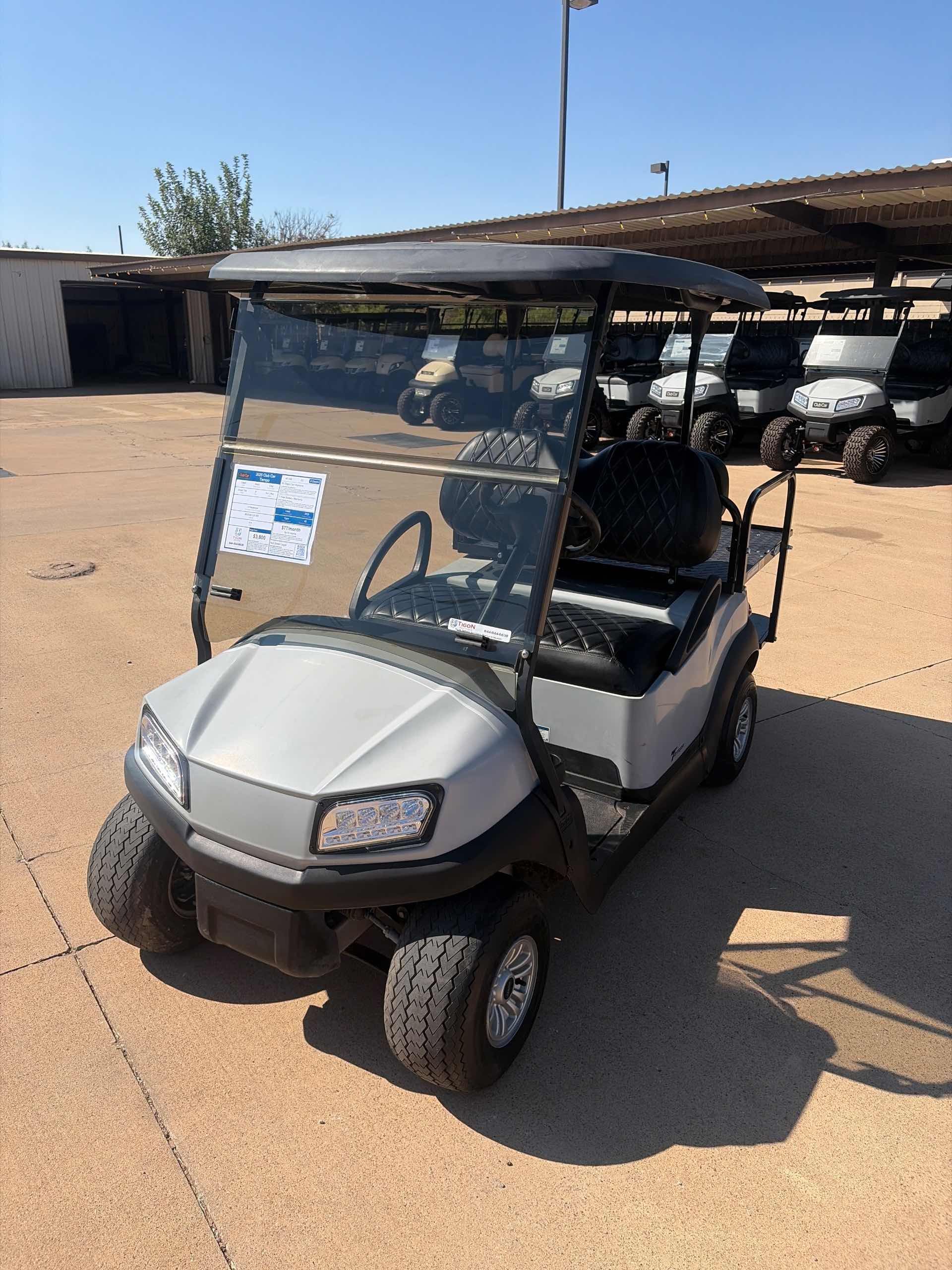 Used 2020 Club Car Tempo Golf Cart in Gray for sale at TIGON Wichita Falls, TX