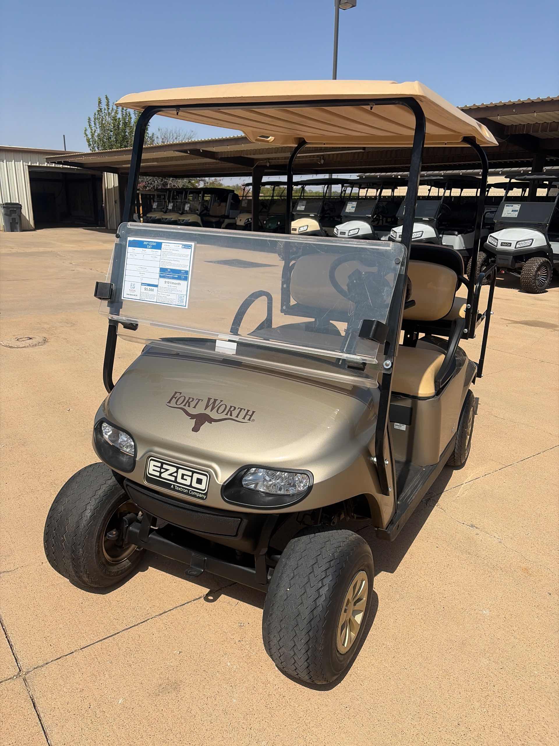 Used 2021 EZGO TXT Golf Cart in Champane for sale at TIGON Wichita Falls, TX