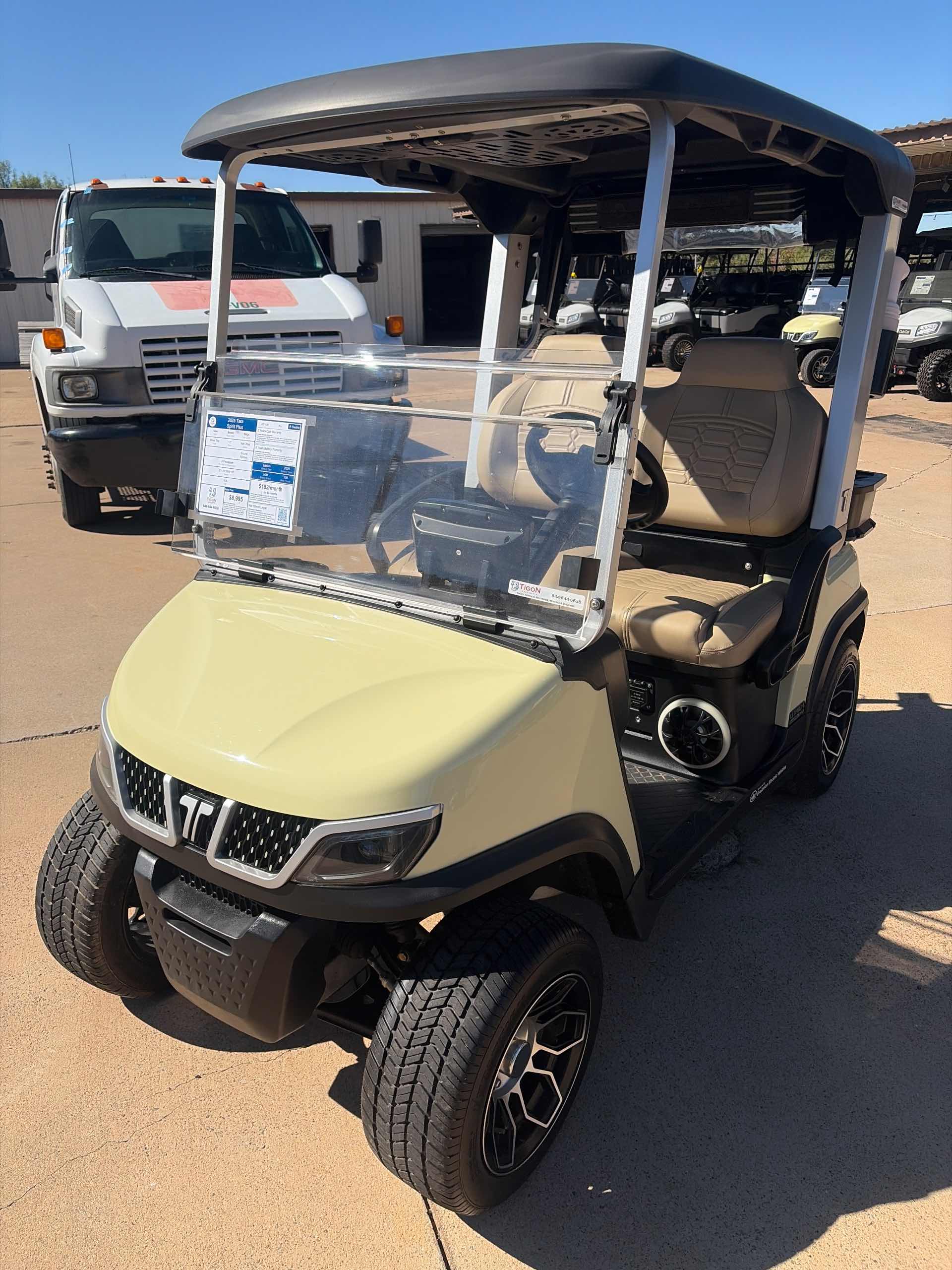 Used 2025 Tara Spirit Plus Golf Cart in Beige for sale at TIGON Wichita Falls, TX