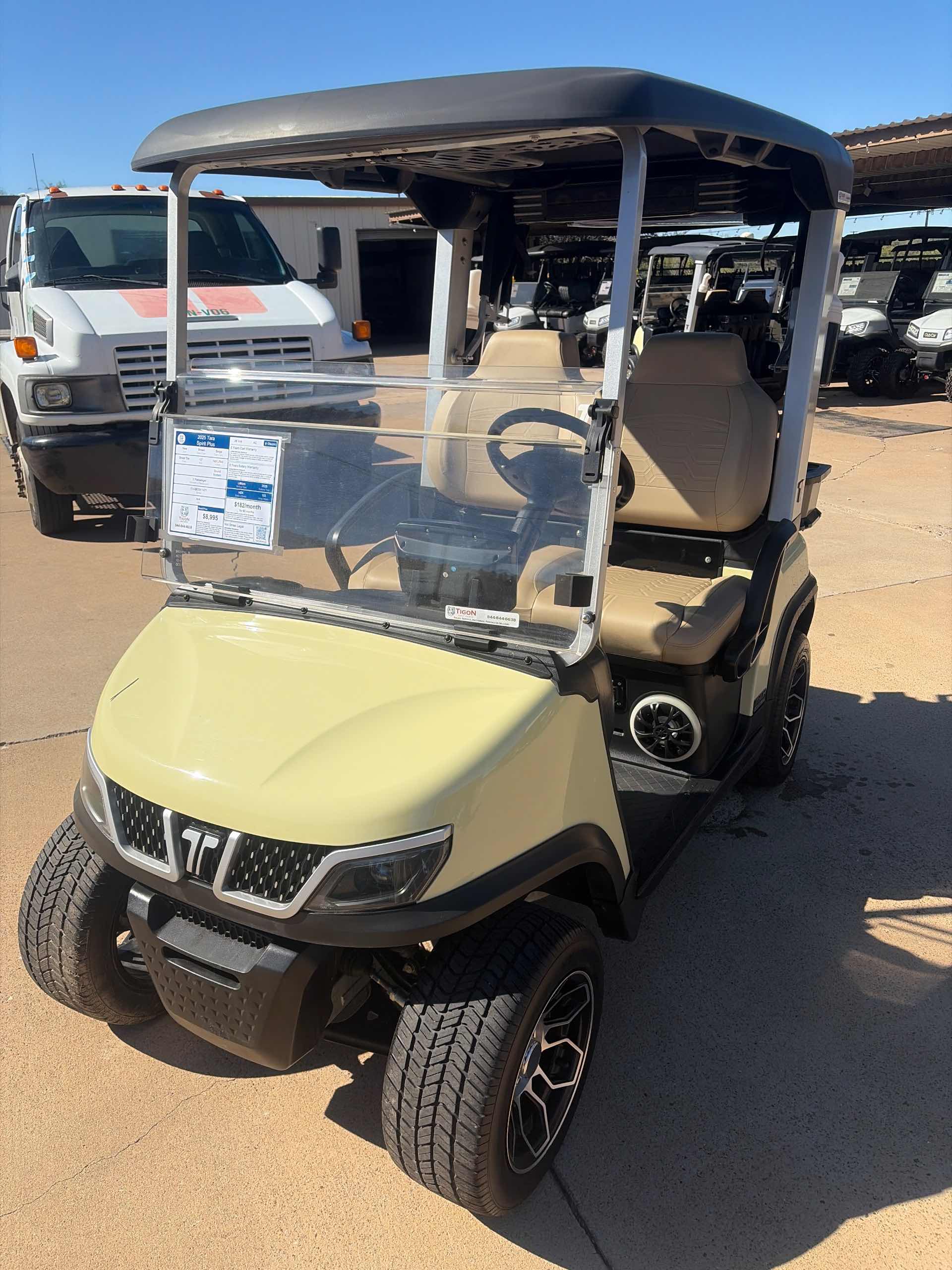 Used 2025 Tara Spirit Plus Golf Cart in Beige for sale at TIGON Wichita Falls, TX