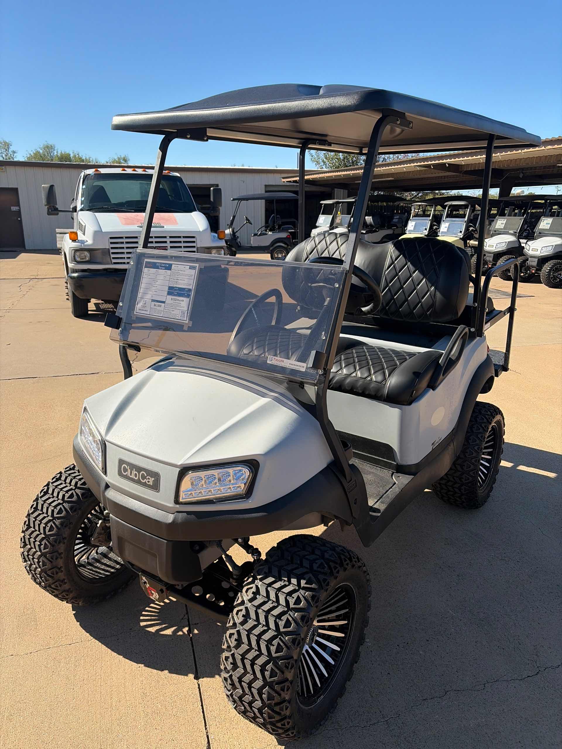 Used 2022 Club Car Tempo Golf Cart in Gray for sale at TIGON Wichita Falls, TX